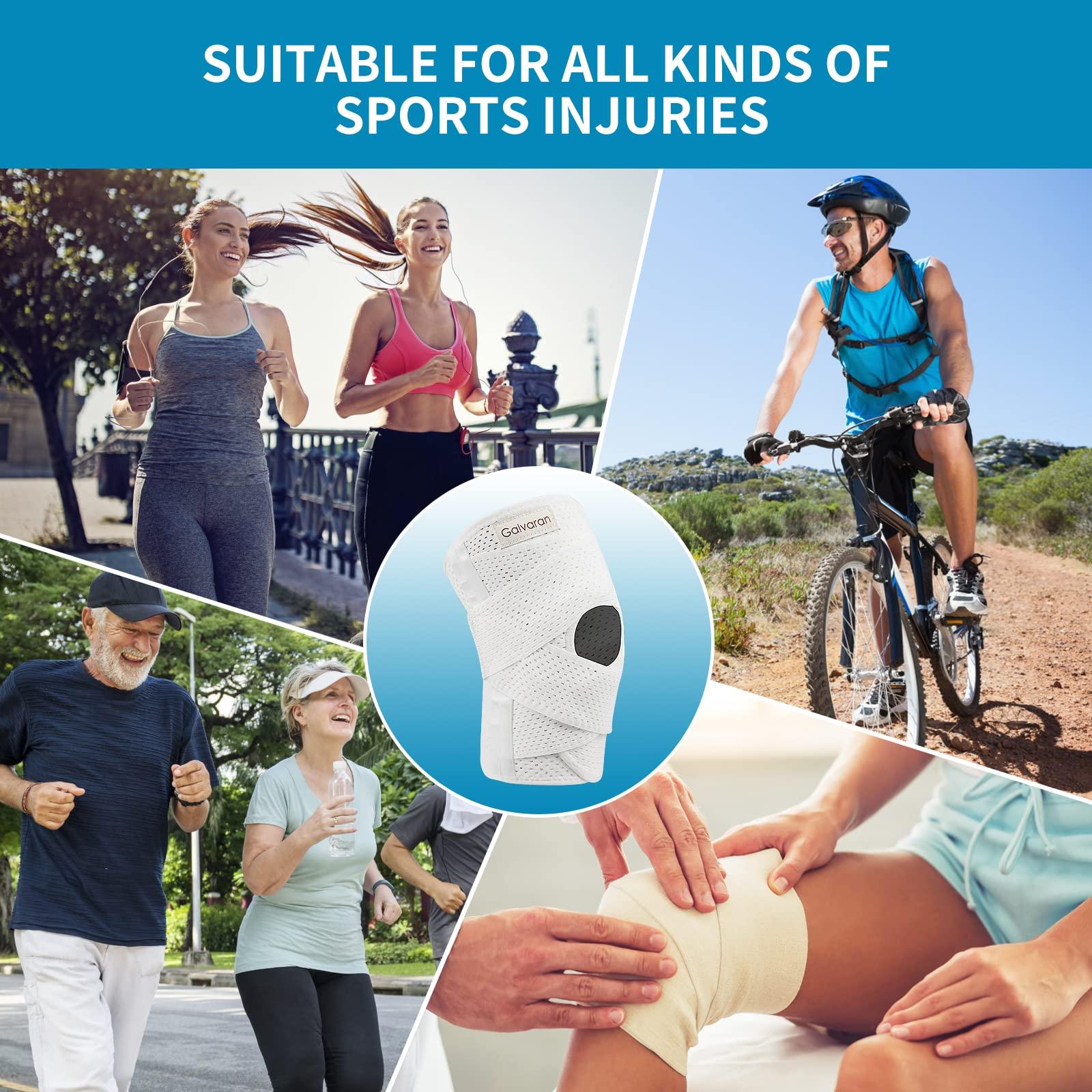 Galvaran Galvaran Knee Brace with Side Stabilizers for Meniscal Tear Knee Pain ACL MCL Arthritis Injuries Recovery, Breathable Adjustable Knee Support for Men and Women