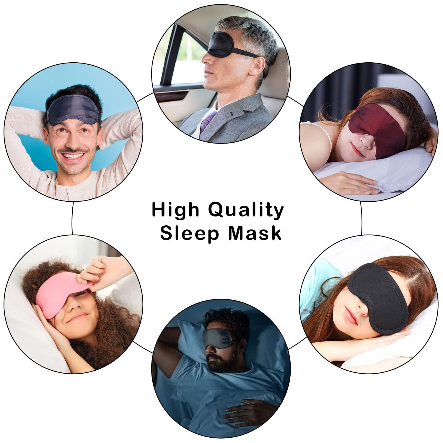 WedDecor 3D Contoured Luxury Blindfold Sleep Mask, Eye Mask for Sleeping, Light Blocking Eye Blinder with Adjustable Strap for Men & Women, Soft & Comfortable Sleep Mask for Travel Shift Work, Black
