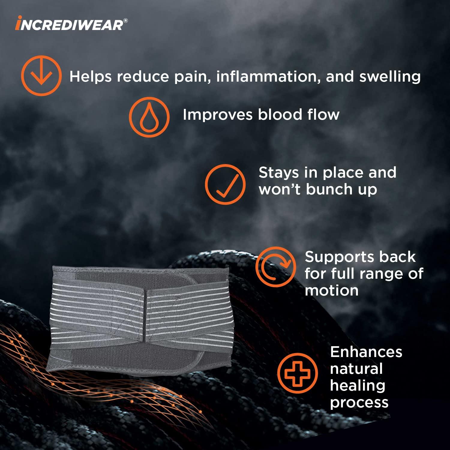 Incrediwear Incrediwear Back Brace - Back Support Brace for Back Pain Relief from Muscle Pain, Sciatica or a Herniated Disc, Everyday Lower Back Lumbar Support (Medium)