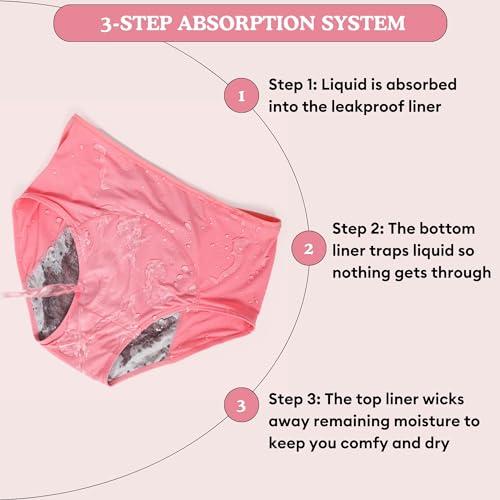 Everdries Everdries Washable & Reusable Incontinence Underwear for Women Over 60 - Leakproof, Discreet, Absorbent, Machine-Washable Panties (Original, L, Pack of 5)