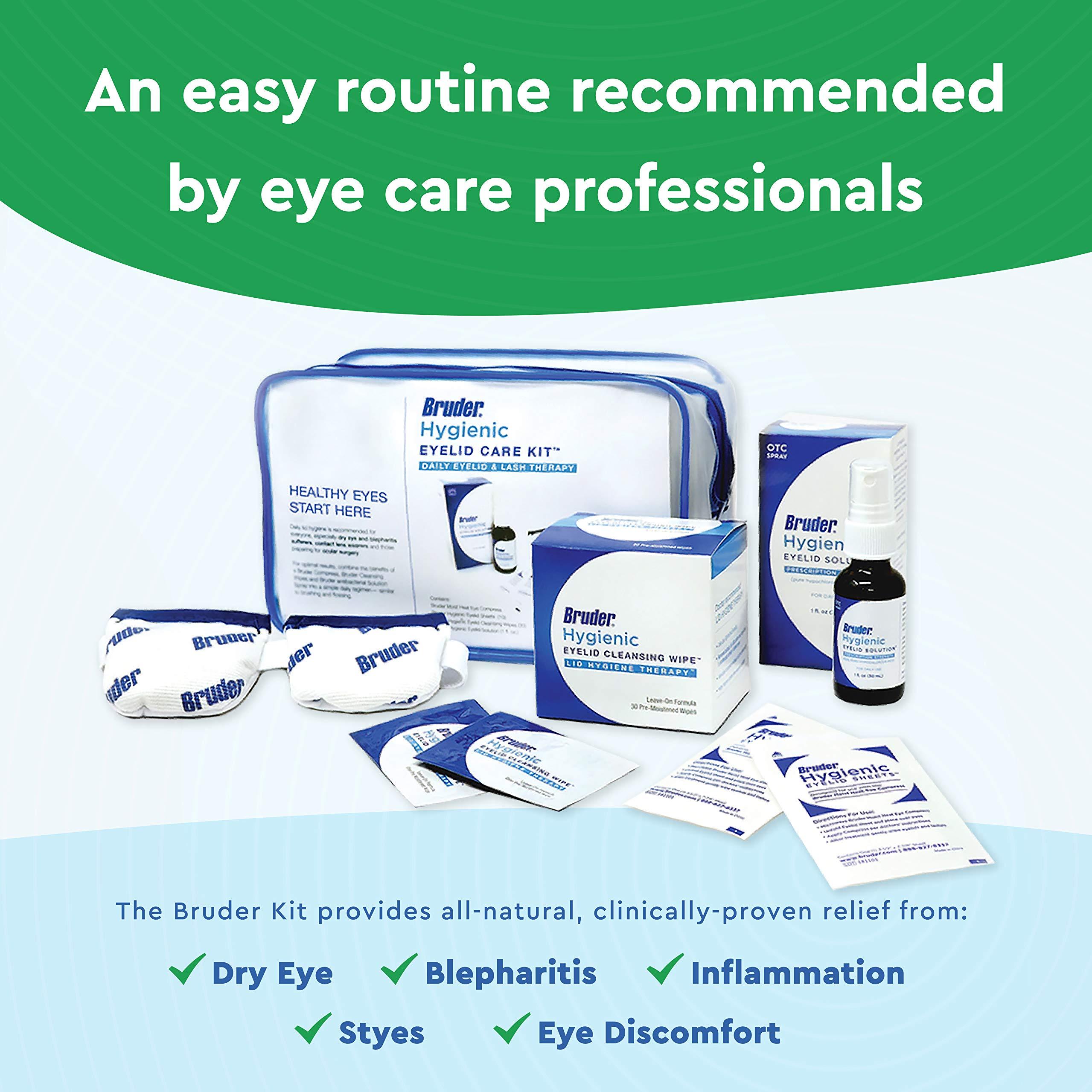 Bruder Bruder Hygienic Eyelid Care Kit l Eye Cleaning Kit l Moist Heat Eye Compress Mask l Eyelid Cleansing Wipe l Eyelid Spray l Sooth Eye Irritation, Dry Eyes, and Gland Dysfunction l Improve Eye Health