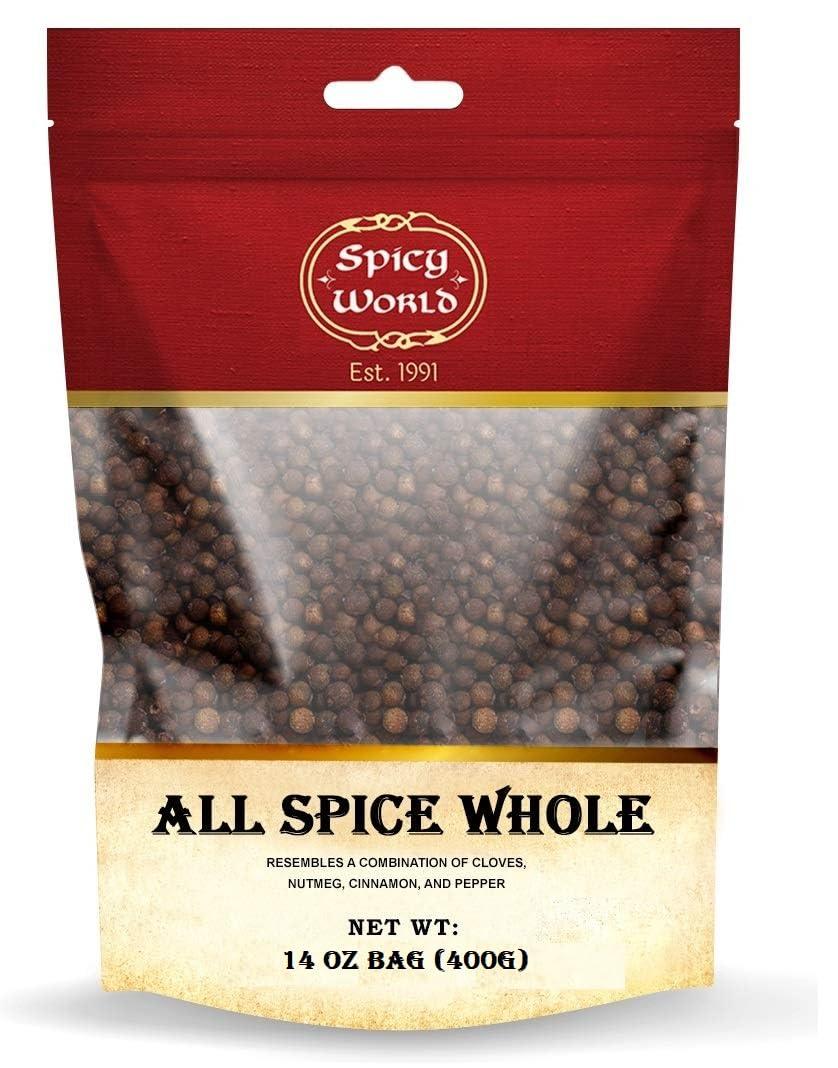 Spicy World Whole Allspice Berries - 1 Pound Bag Bulk in Resealable Bag | by Spicy World (All Spice) (Pack of 12)