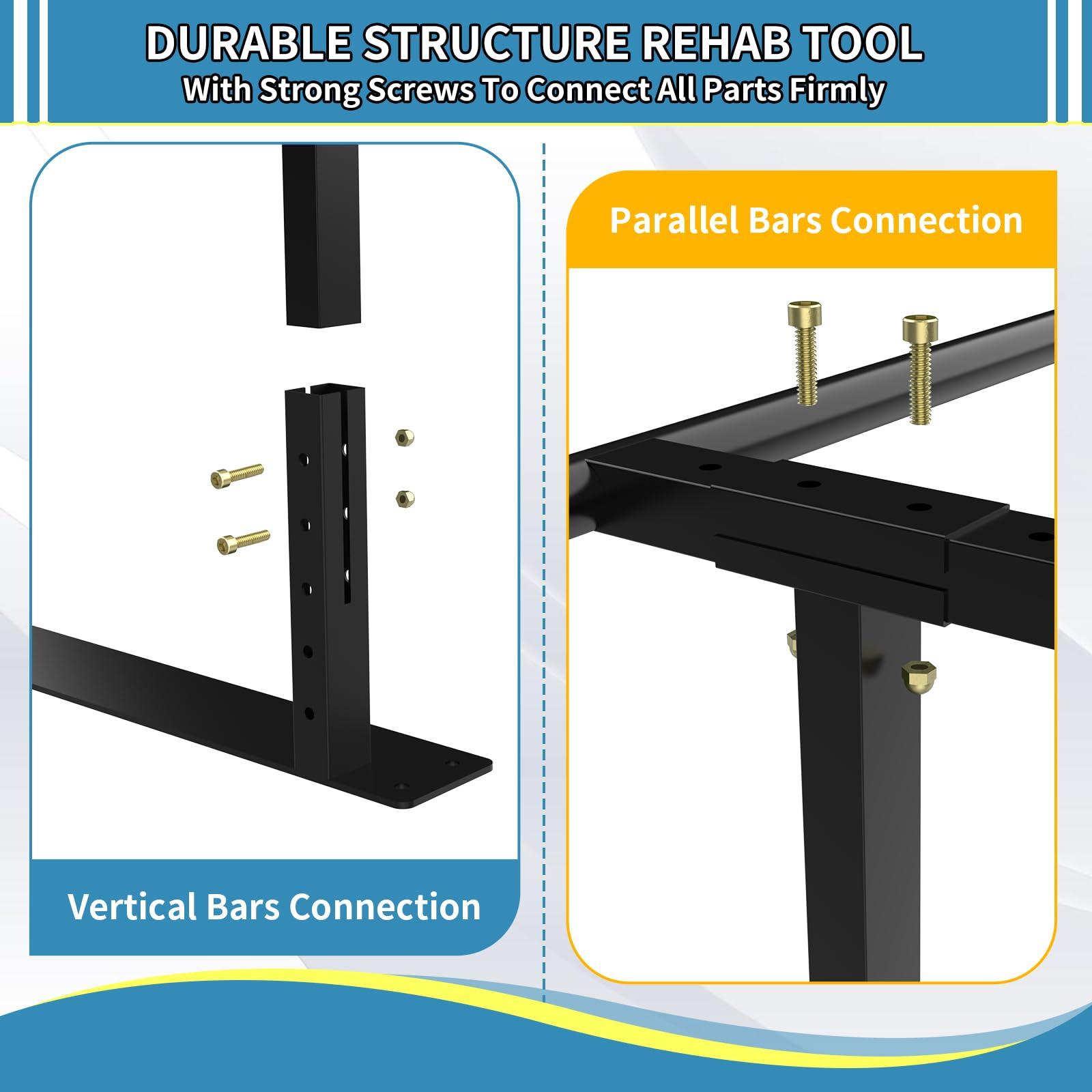 yeezoo Physical therapy parallel bars, Walking assist bar for rehab & walking balance issues, Adjustable height & width (8FT)