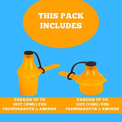 The Scoopie The Scoopie Supplement Container, Scoop and Funnel System for Pre Workout Powder, Spill Proof Dispenser, Gym Shaker Bottle Accessory, PACK OF 2, BLACK (1 tbsp | 15 mL) (2 tbsp | 29.6 mL)