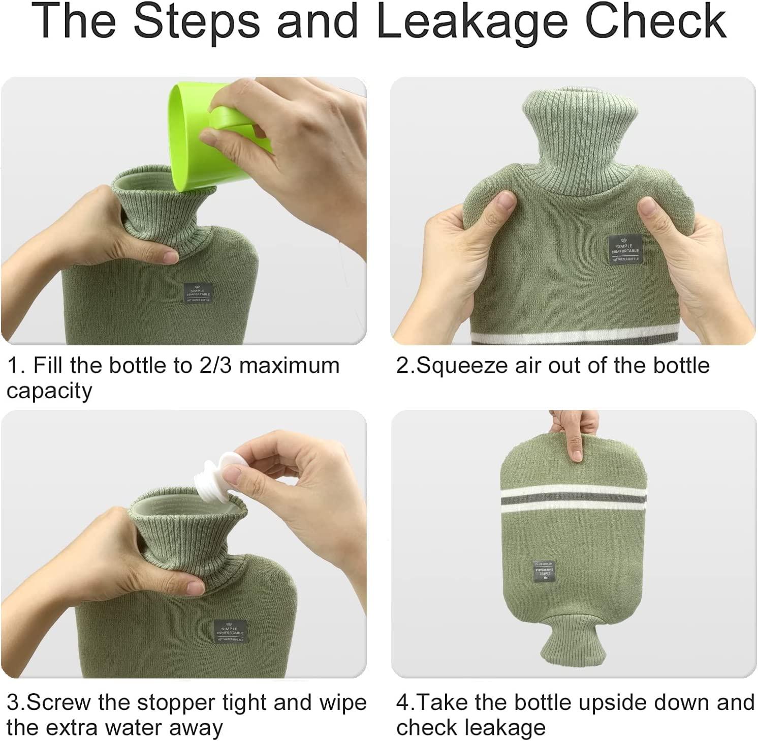 DALYNN Hot Water Bottle, 2 Litre Hot Water Bottle,Hot Water Bottle with Soft Cap, Reheatable and Refreezable Hot and Cold Pack- (Multicoloured)