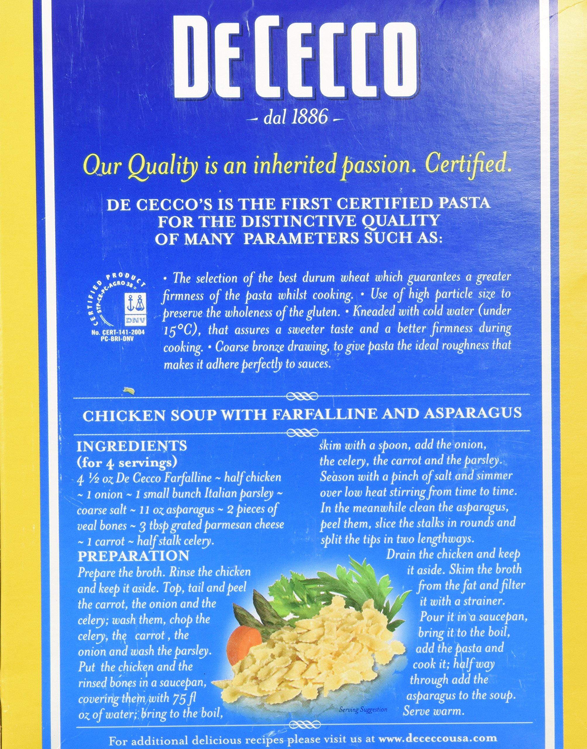 De Cecco De Cecco Semolina Pasta, Farfalline No.95, 1 LB (Pack of 4)