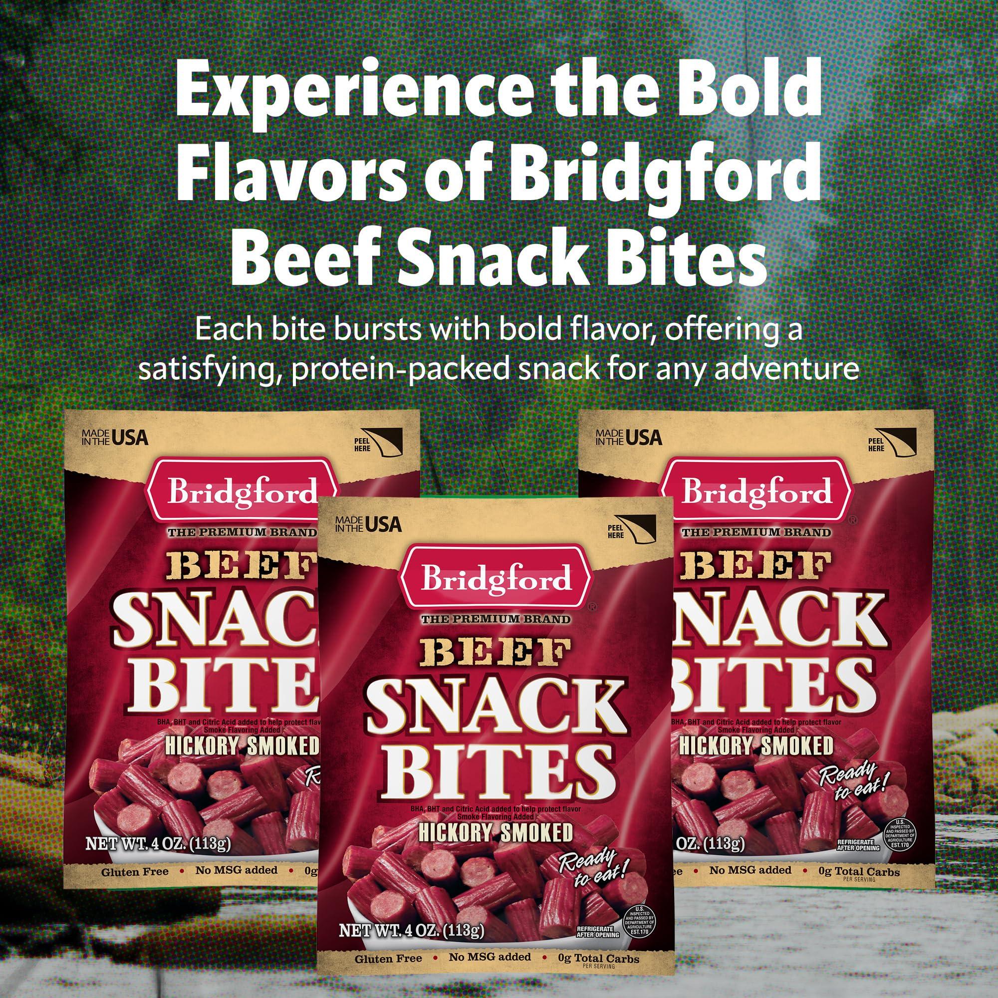 Bridgford Bridgford Beef Snack Bites 4 oz Pack of 2 - Ready-to-Eat Beef Snacks for On-the-Go Snacking - Gluten-Free Zero Carbs Meat Snacks for Adults - Keto Beef Snack Bites for Your Keto Diets