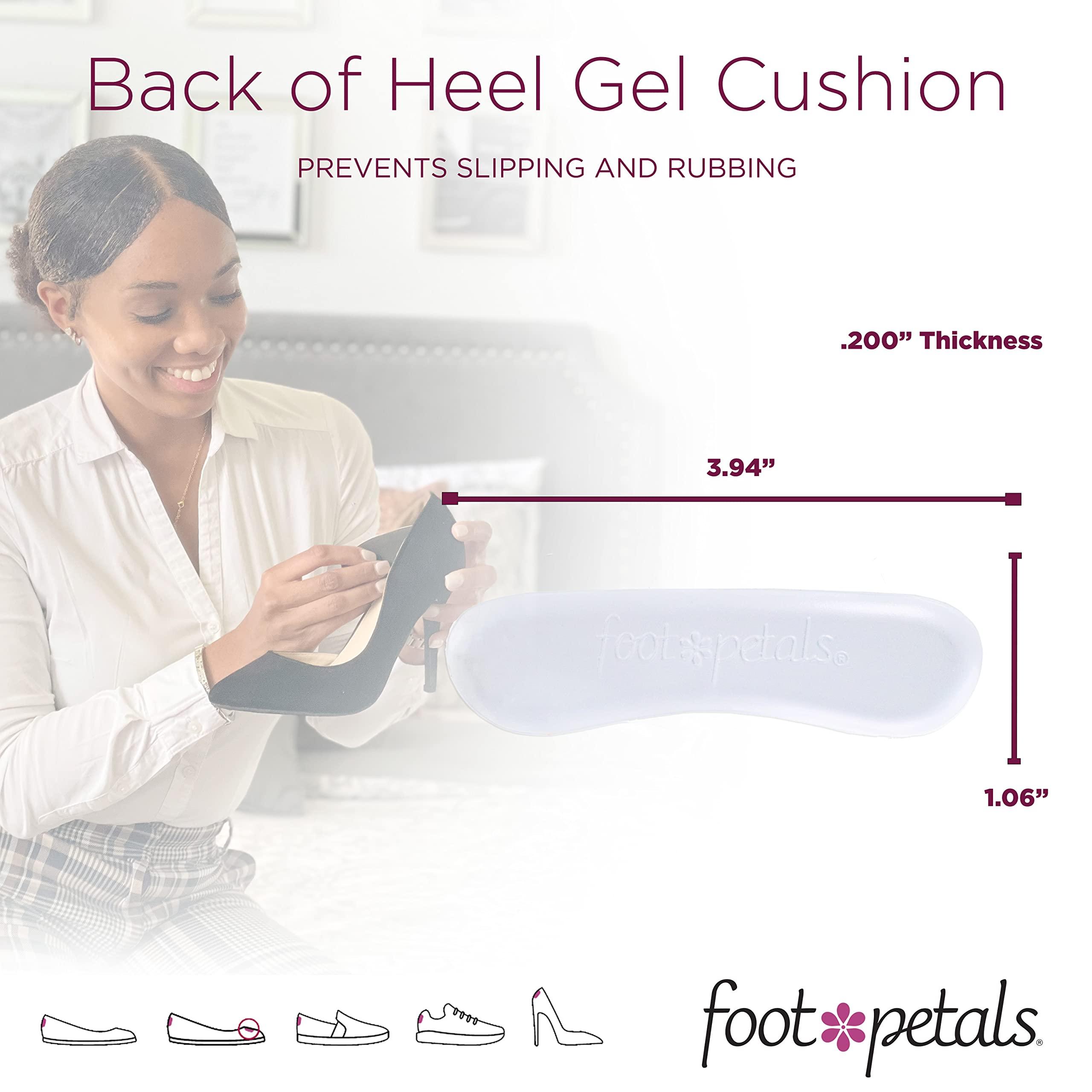 Foot Petals Foot Petals Womens Back of Heel Cushion Inserts, Heel Protectors, Comfortable Heel Grip for Pain Relief and Sizing, 1 pair, Gel