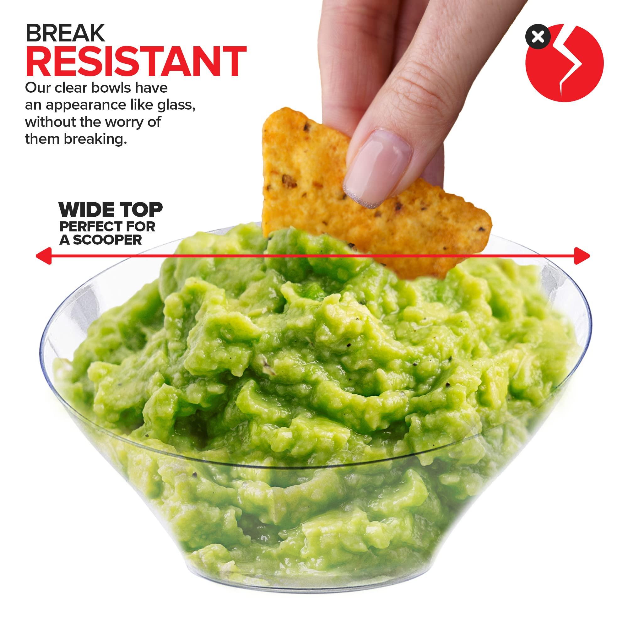 Stock Your Home 6oz Clear Plastic Serving Bowls (8 Pack) Small Disposable Candy Dishes, Buffet Containers for Chips, Popcorn, Snacks, Mints, Salad Bar, Snack Bowl, Parties, Office Desk, Bridal Shower, Party Supplies