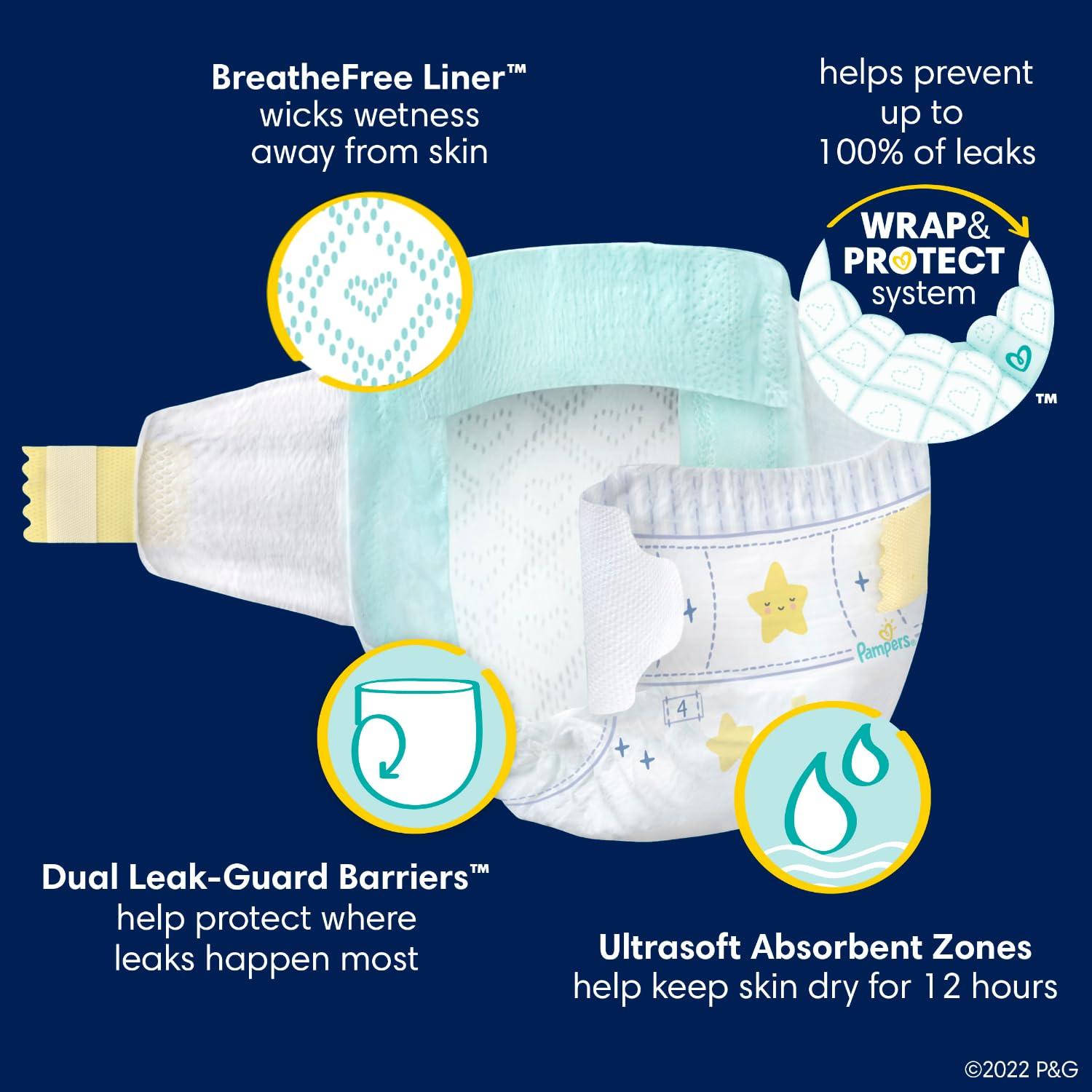 Pampers Pampers Overnight Diapers - Swaddlers Overnights - Size 5, 50 Count, Disposable Baby Diaper, Night Time Leak and Skin Protection