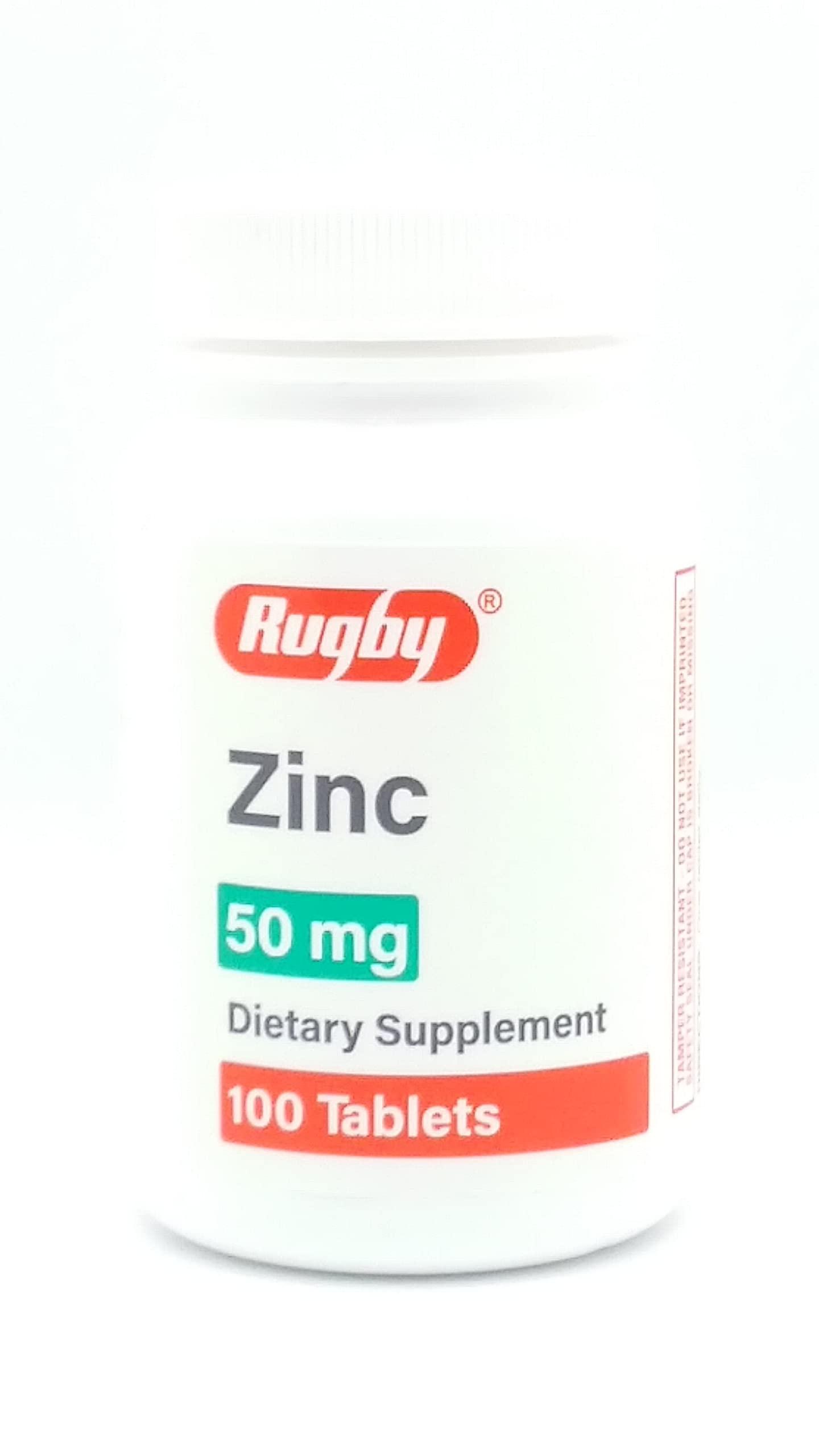 Rugby Laboratories Rugby Zinc Gluconate 50 mg, 100 Tablets - 3 Pack
