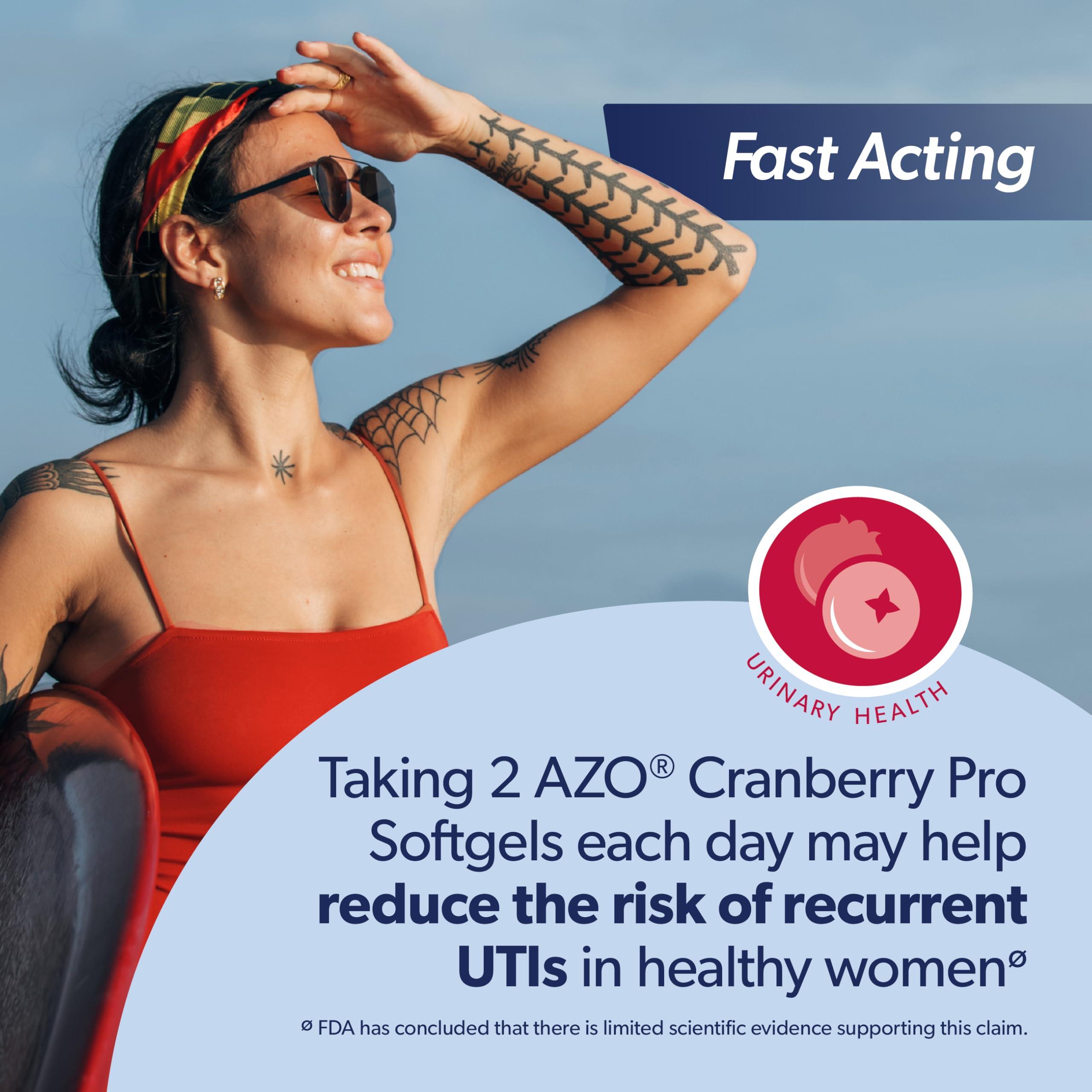 AZO AZO Cranberry Pro, Cranberry Pills for Women & Men, 600mg Pacran, Made with Concentrated Whole Fruit Cranberry Powder to Help Cleanse and Protect The Urinary Tract*, Sugar Free, Non-GMO, 100 Softgels