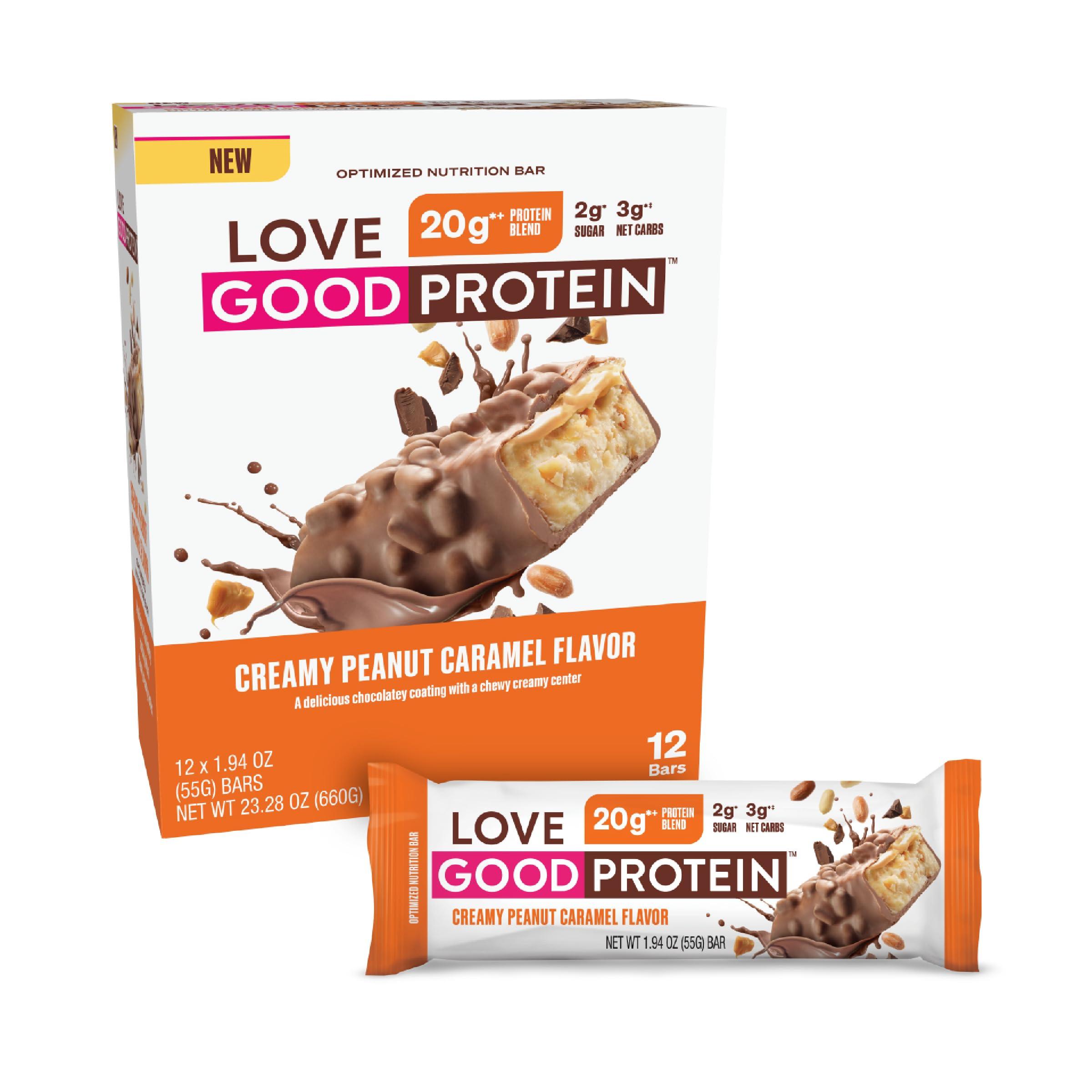 LOVE GOOD FATS Love Good Fats High Protein Bars - Peanut Caramel Protein Bar - 12 Pack