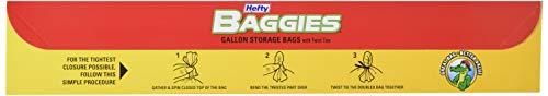 Hefty Hefty Baggies Food Storage Bags, Gallon Size, Twist Tie, 75 Count (Pack of 9), 675 Total