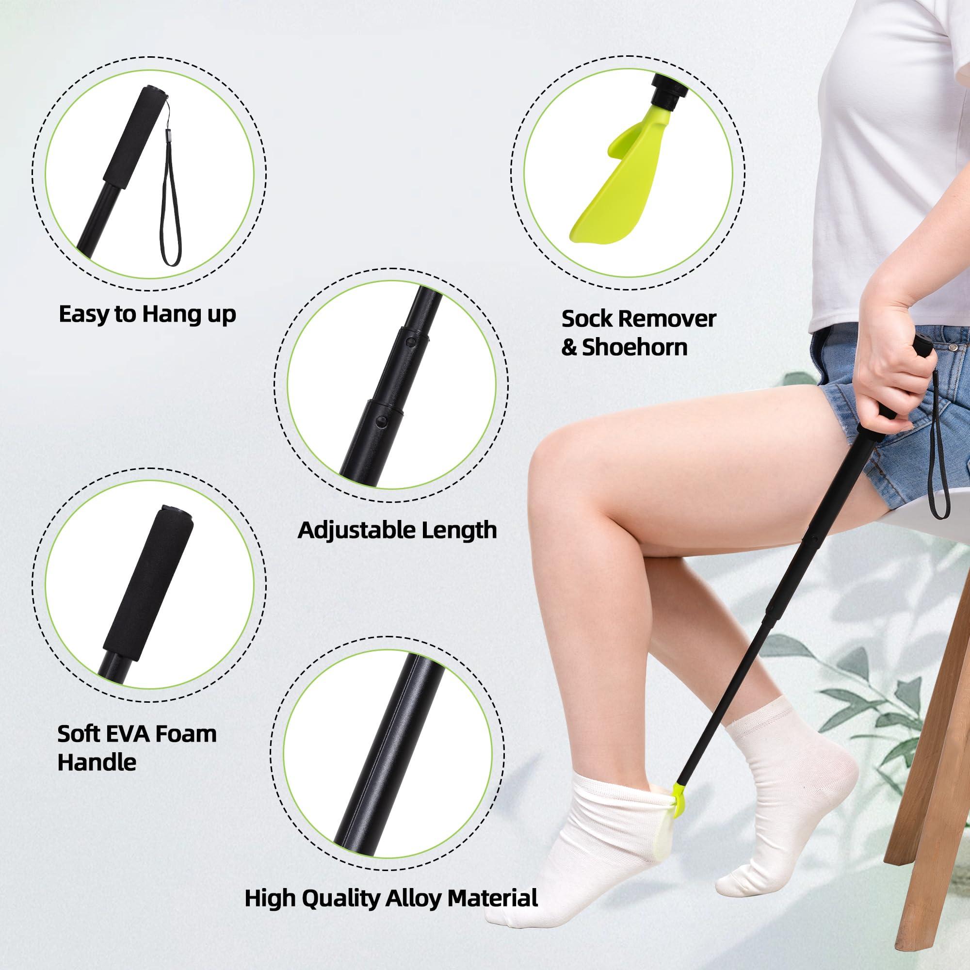 JFMkaer Sock Aid Device for Seniors, Easy On Easy Off Device for Putting On Socks and Removing Socks Or Stockings, Sock Assistant Device No Bending, Sock Puller Aid for Men and Women with Limited Mobility