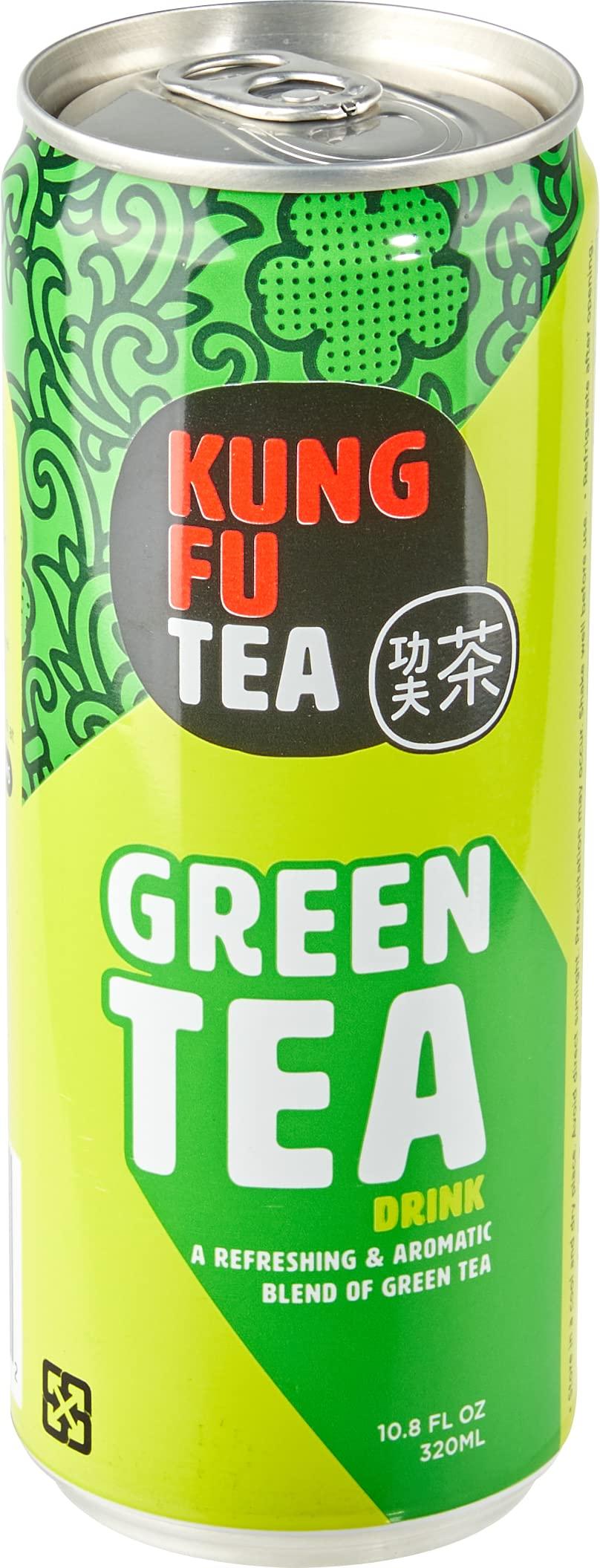 Kung Fu Tea Kung Fu Tea Canned Green Tea – Lightly Sweetened Green Tea in a Can, Ready to Drink – All Natural, Premium Iced Tea – 10.8 oz Cans, Pack of 6