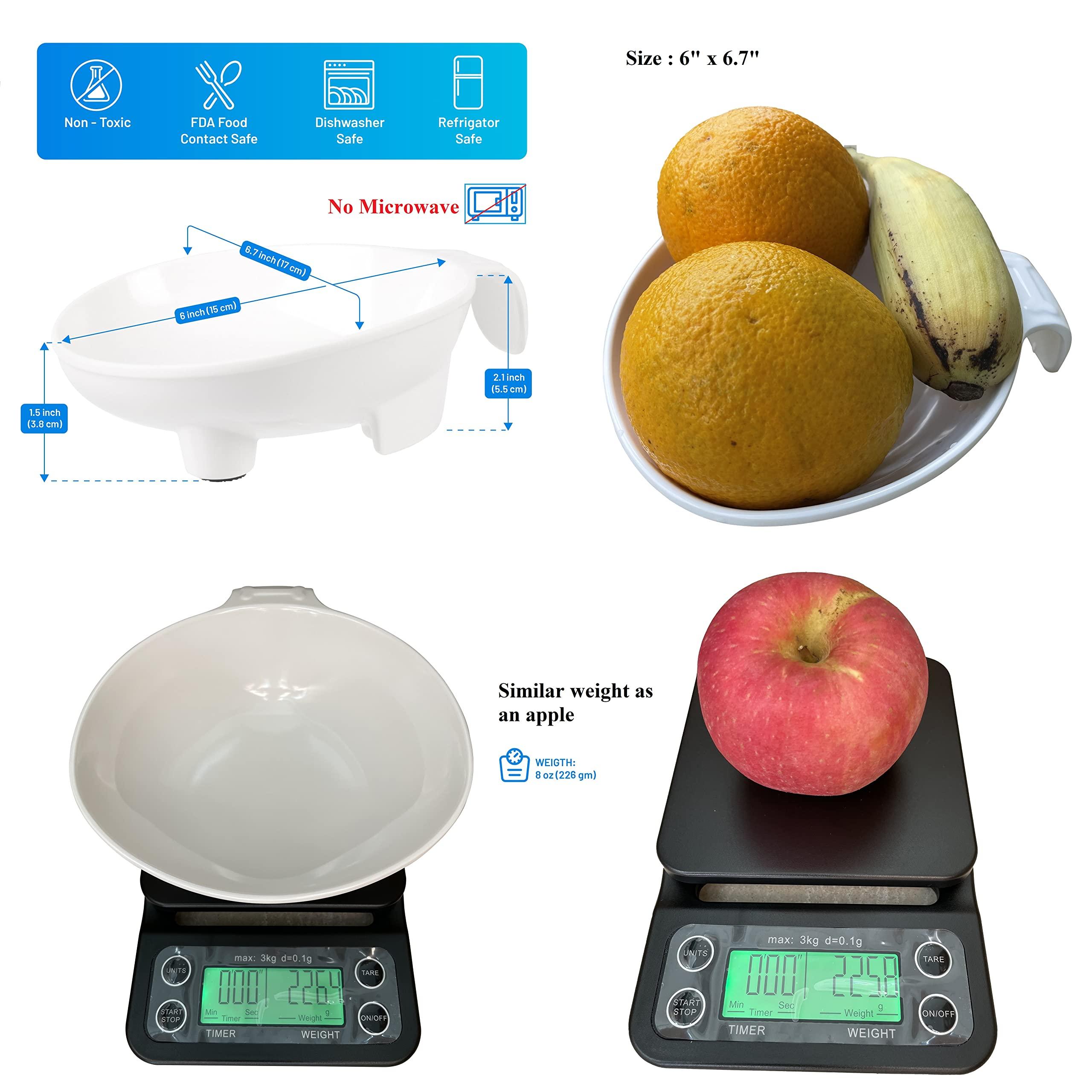 SENIOR ICARE Small Scoop Plates for Elderly - Assistive Dining Aid, One-Handed Adaptive Equipment, Non-Skid Bowls with Handles, Disabled Products for Adults, 6 inches by Senior ICare