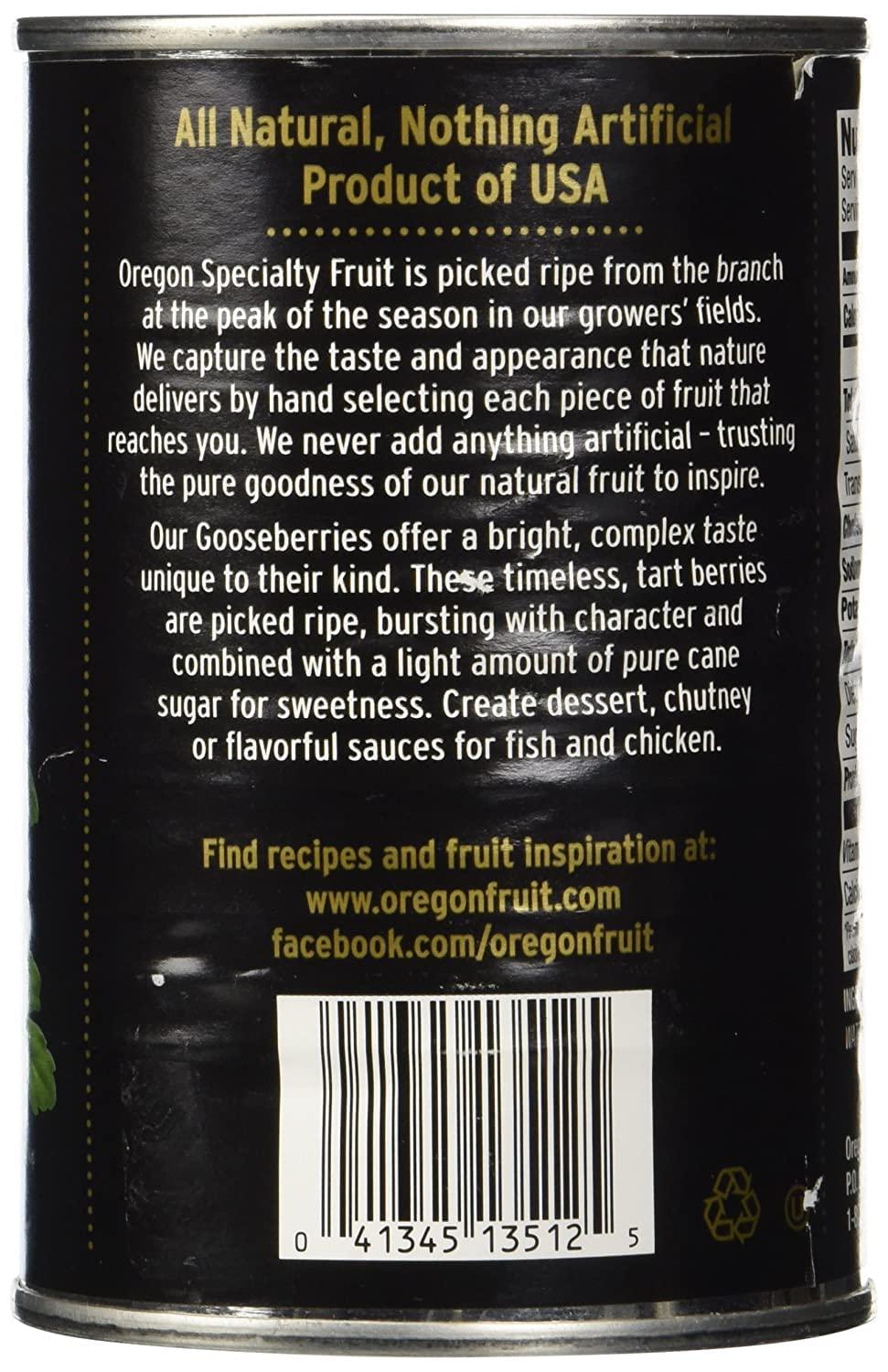 Oregon Oregon Fruit Products, Canned Fruits, 15oz Can (Pack of 3) (Choose Fruit Below) (Gooseberries in Light Syrup)