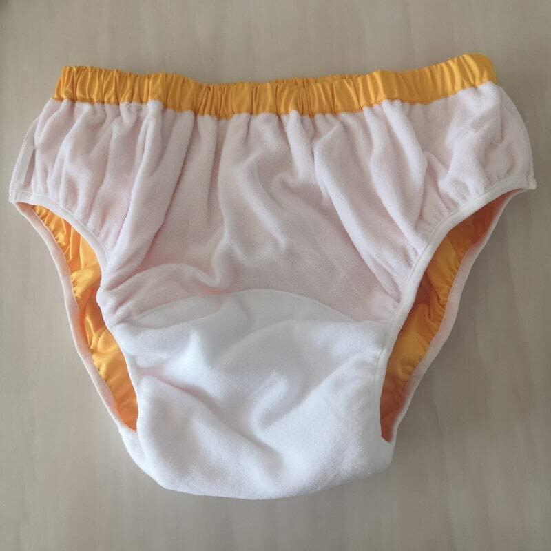 Generic Leak-Proof Adult and Elderly Cloth Diapers - Washable Incontinence Underwear for Men and Women, Big Children and Adolescents (Yellow,M)