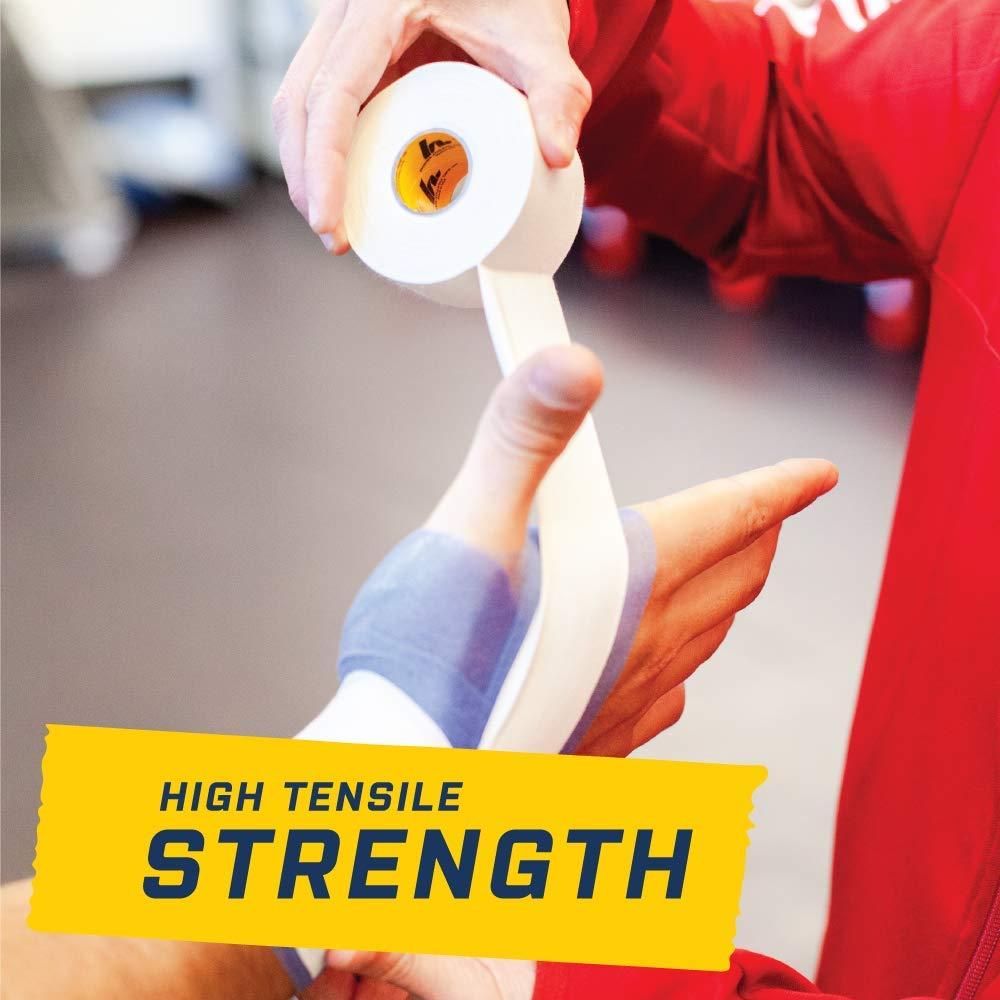 Howies Howies White Athletic Tape Bulk - 8 Rolls 1\" x 15yd Pro Grade Strength Sports Tape, Easy Tear, No Sticky Residue! Single Roll Premium Quality for Athletes and Medical Trainers (45 Feet)