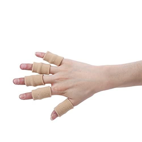 ZJchao 10Pcs Sport Basketball Trigger Finger Splint, Finger Protector Support Sleeves for Trigger Finger, Hand Eczema, Finger Cracking, Finger Arthritis (Skin)