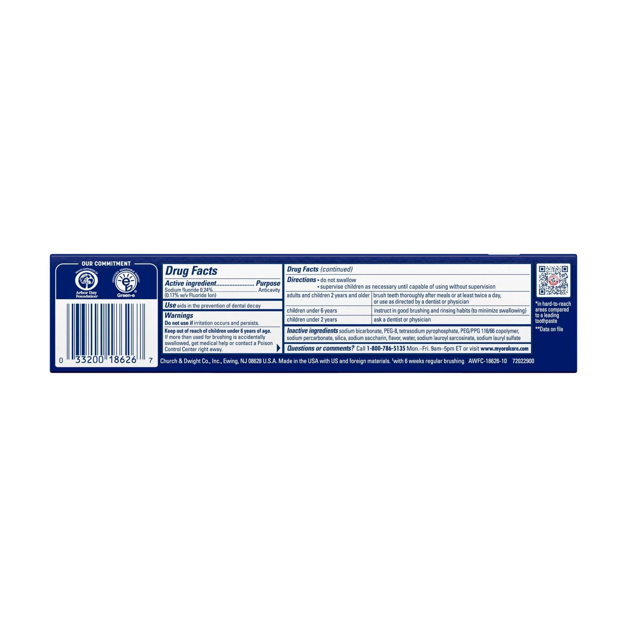 Arm & Hammer Arm & Hammer Advance White Toothpaste, Clean Mint, 6.0 OZ (170 g) - 1 Count