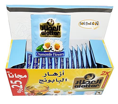 bonballoon AlAttar Drink Herbal Chamomile Flowers Tea Bags Herbals Egyptian Arabic Oriental Kosher Halal (20 Tea Bag)