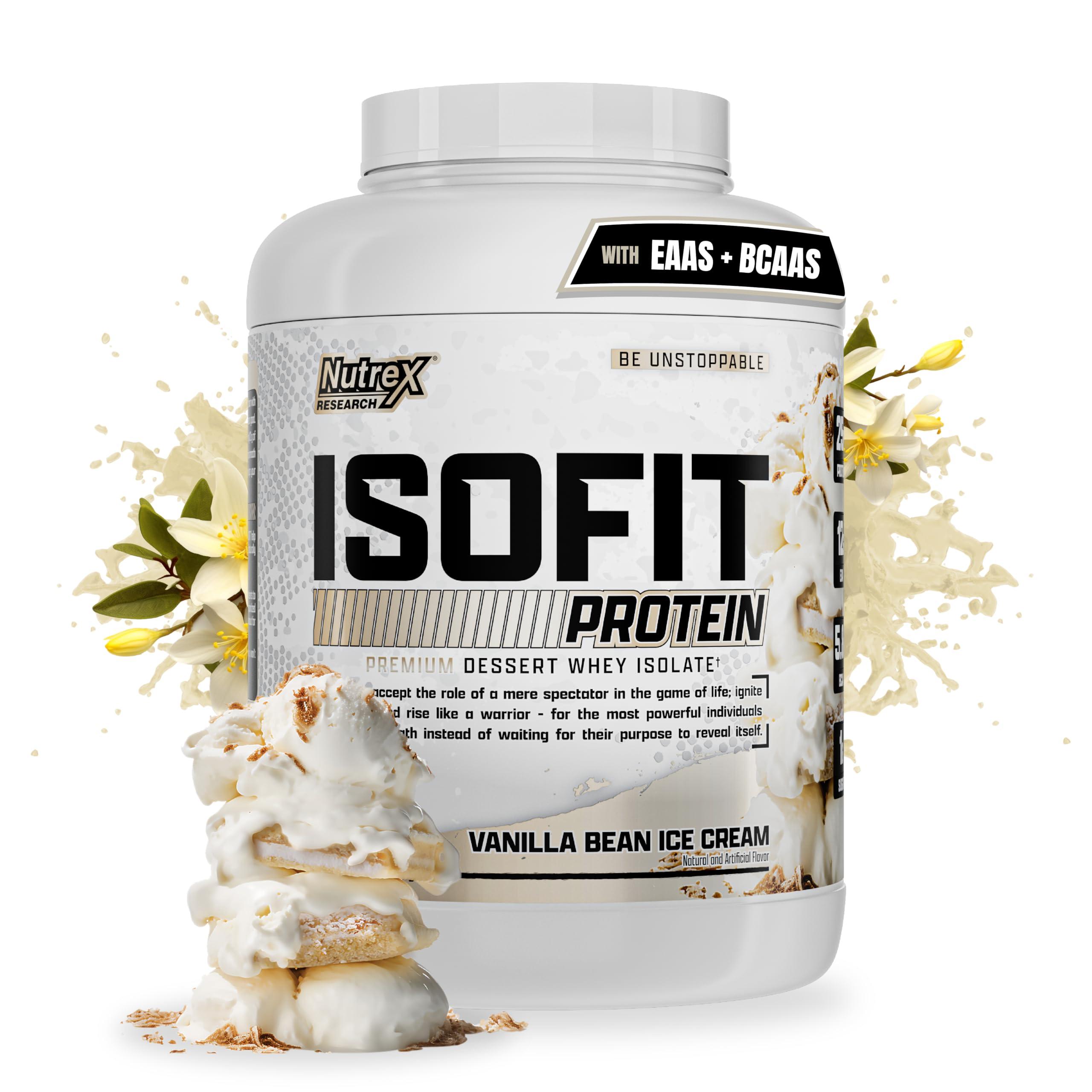 Nutrex Research Nutrex Research IsoFit Whey Protein Powder Instantized 100% Whey Protein Isolate (70 Servings, Vanilla Bean Ice Cream)