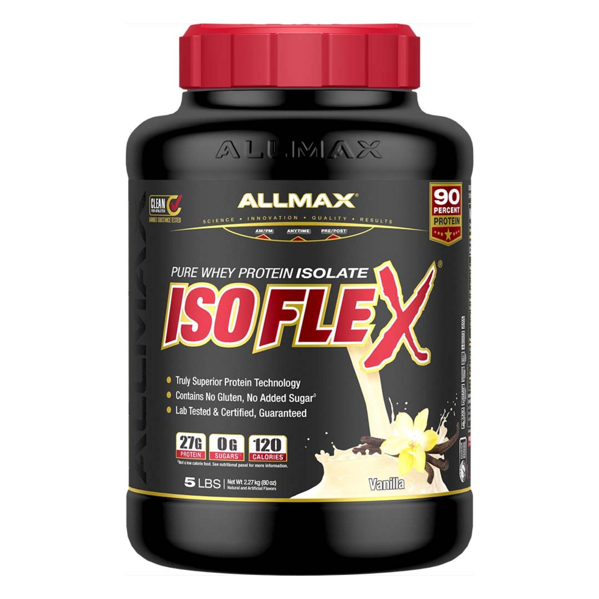 ALLMAX Nutrition ALLMAX Nutrition - ISOFLEX Whey Protein Powder, Whey Protein Isolate, 27g Protein, Vanilla, 5 Pound