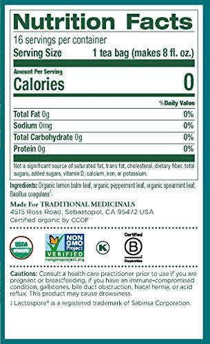 Traditional Medicinals Traditional Medicinals Organic Peppermint Delight Probiotic Tea Supports Healthy Digestion (16 Count (Pack of 6))