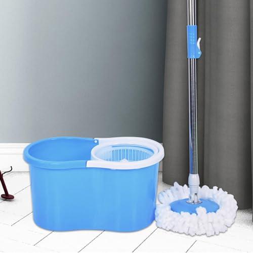 NIBHZ Spin Mop and Bucket with Wringer SetMop and Bucket Set for Floor Cleaning with 3 Mop RefillsTelescoping Mop Rod for Office and Home use,Blue