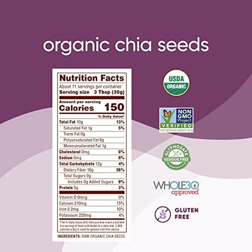 Nutiva Nutiva Organic Premium Raw Black Chia Seeds, 12 Oz, USDA Organic, Non-GMO, Whole 30 Approved, Vegan, Gluten-Free & Keto, Nutrient-Dense Seeds with 3g Protein & 5g Fiber for Salads, Yogurt & Smoothies