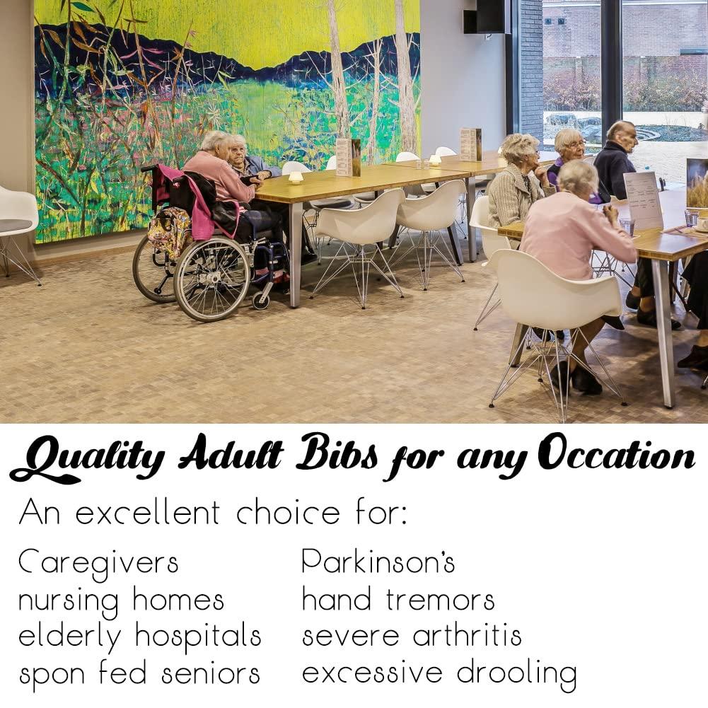 Wentur Funny Adult Bibs for Men Washable Reusable - Waterproof Adult Bibs for Eating with Crumb Catcher - Adjustable Dining Clothing Protectors for Adults Seniors Elderly (1 Pack)