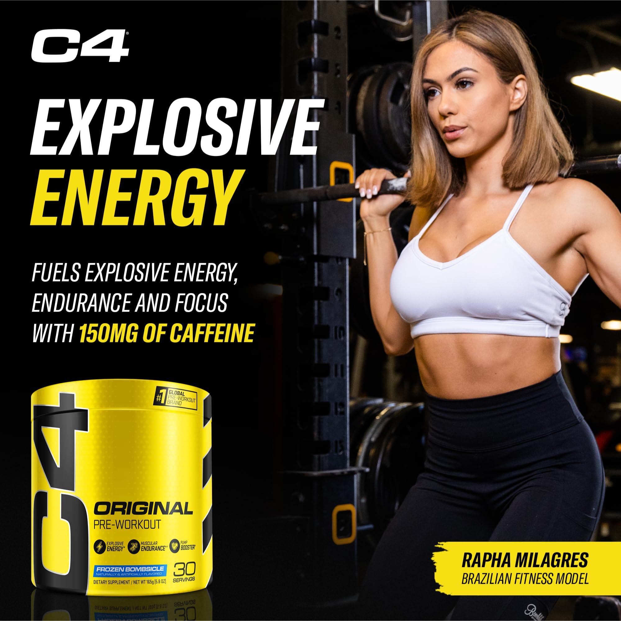 Cellucor Cellucor Pre Workout & Creatine Bundle, C4 Original Pre Workout Powder, Frozen Bombsicle, 30 Servings + Cor Performance Creatine Powder, 72 Servings