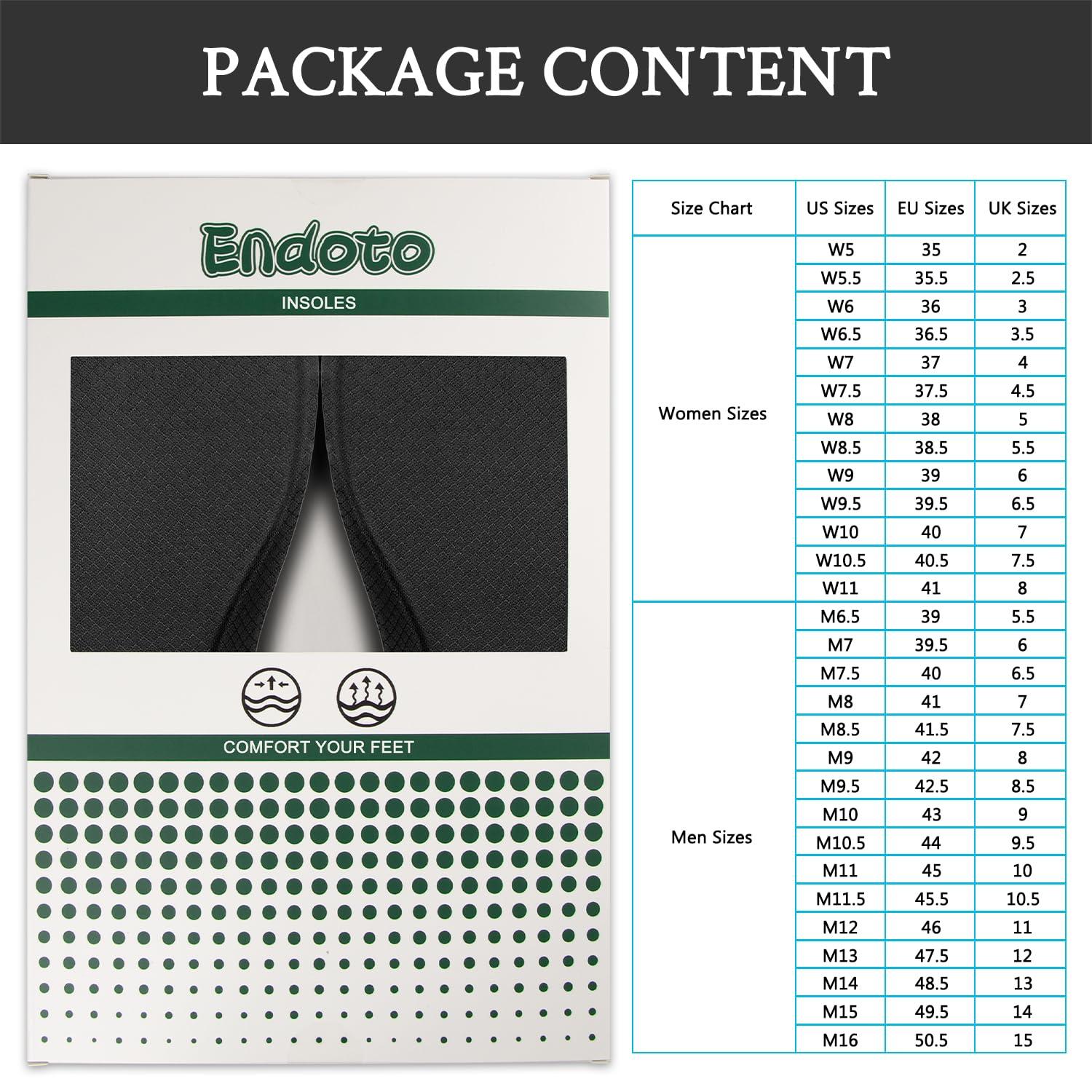 Endoto Memory Foam Insole for Skechers Shoes, Replacement Inserts for Women\'s Sneakers(Size:US Women5.5-EU35.5)