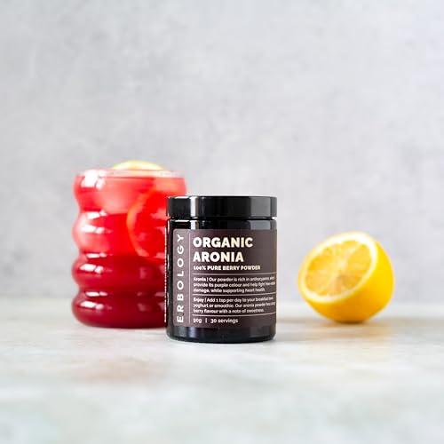 Erbology Erbology Organic Aronia Berry Powder 3.2 oz - 30 Servings - Supports Skin Health - Rich in Anthocyanins - Sustainably Sourced Straight from Farm - Small Batch - Vegan - GMO-free