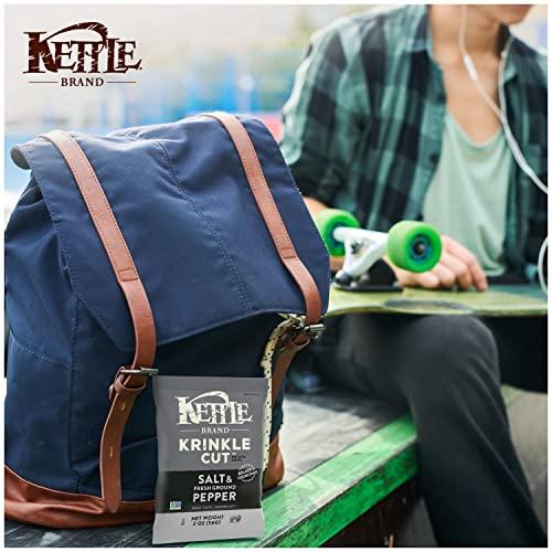 Kettle Brand Kettle Brand Potato Chips, Krinkle Cut, Salt & Fresh Ground Pepper Kettle Chips, 2 Oz