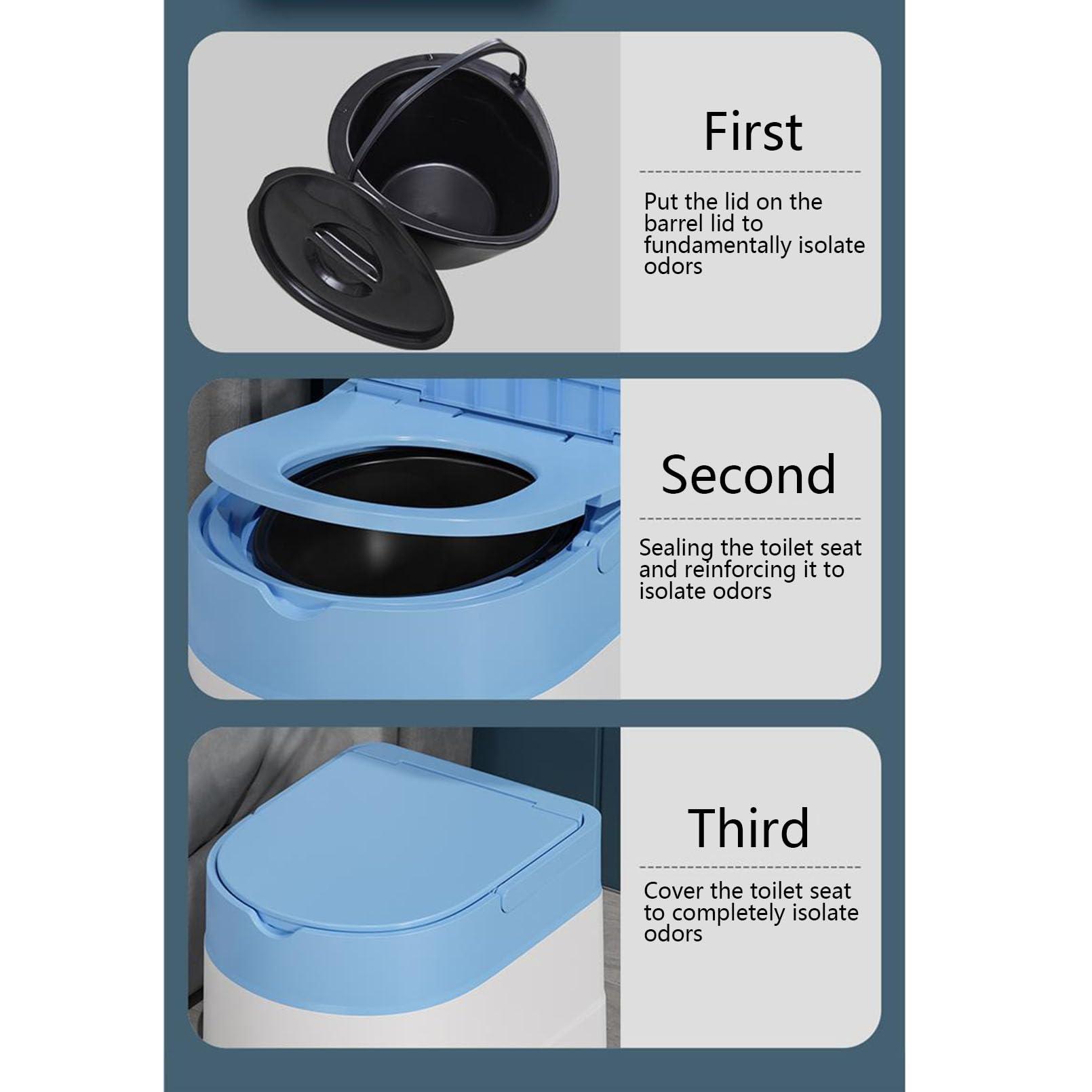 JATIBOSH Raised Toilet Seat with Handles Up to 500 Lbs, Elevated Handicap Toilet Seat Riser for Seniors Waterproof, Non Slip, Stand Alone Toilet Safety Frame, Fit Any Toilet, Blue