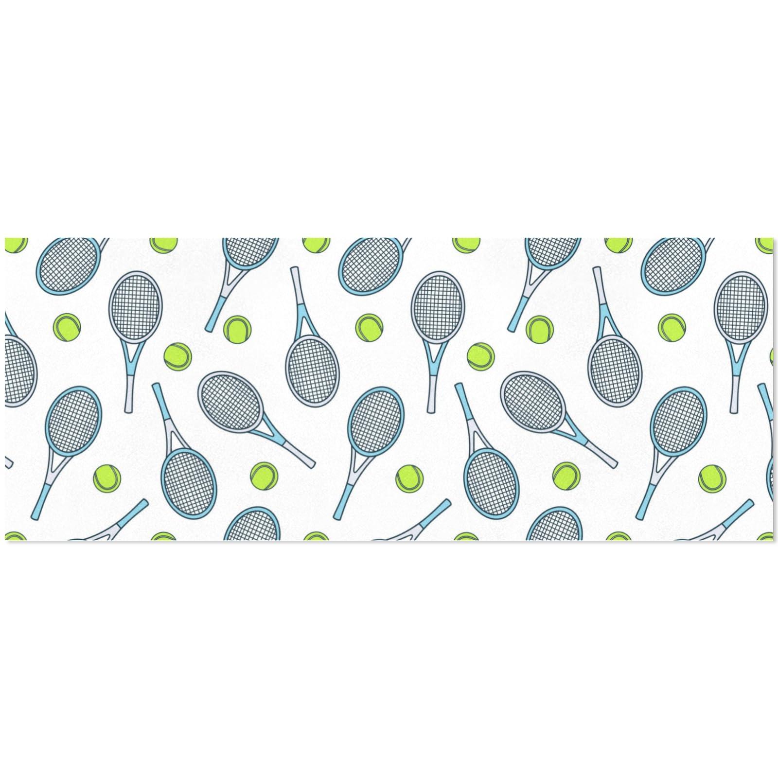 OTVEE OTVEE 2 Rolls Birthday Wrapping Paper Roll - Tennis Rackets and Balls Icons Design Gift Wrap Perfect for Weddings, Brides, Holidays, Baby Showers - 58 x 22.8 inches