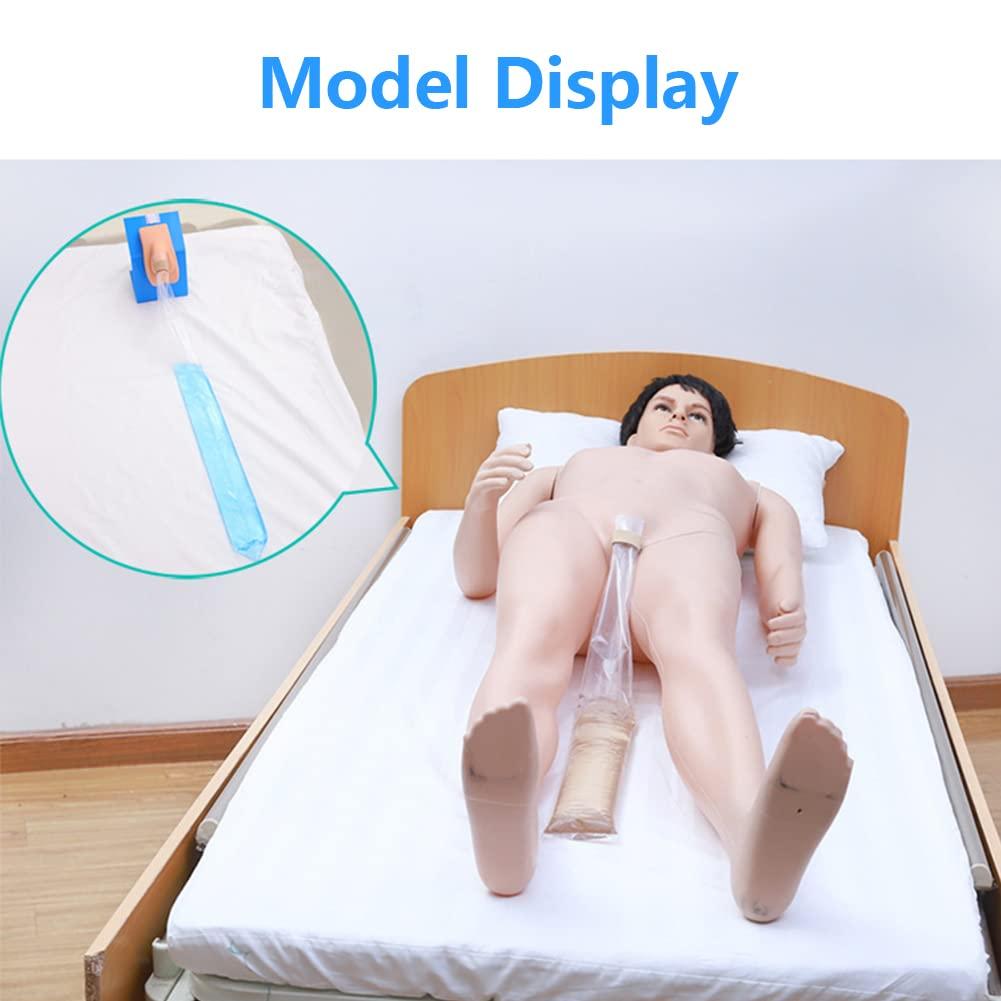 Opaeroo Urinary Drainage Bag Urine Collector Night Bags Male Urinary Incontinence Penile Clamp 1700ml Bag Urinal for Men Elderly Bedridden Patients and Disabled Men, 50Pcs Clear Bag-50disposablestraps