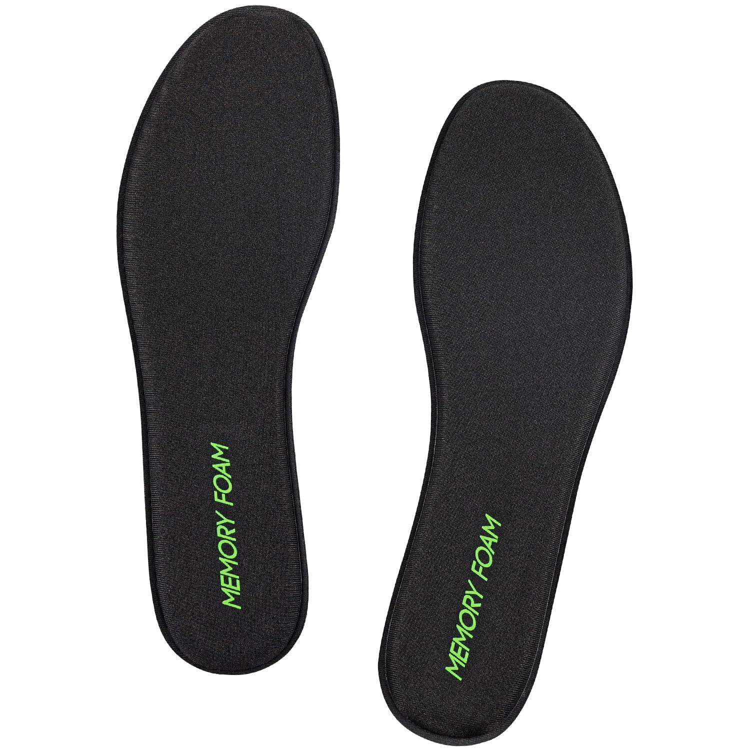 Endoto Memory Foam Insoles for Skechers Shoes, Replacement Inserts for Sneakers, Cushioned Inner Soles for Comfort and Foot Pain Relief(Color:Black,Size:US Men9-EU42)