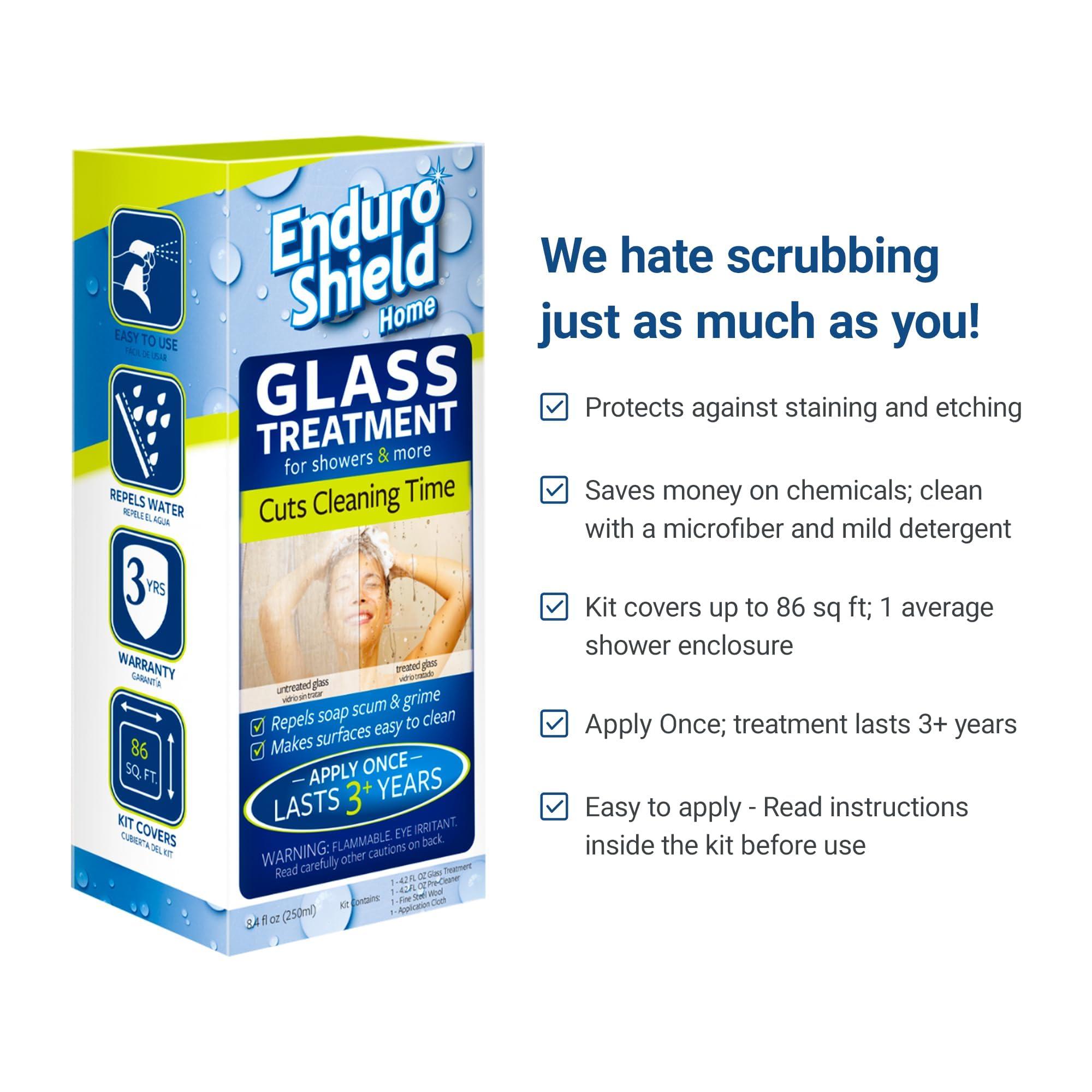 EnduroShield EnduroShield Glass Treatment Kit - Advanced Protection for Glass Surfaces - Repels Soap Scum, Grime & Dirt Without Harsh Chemicals - 4.2 fl oz