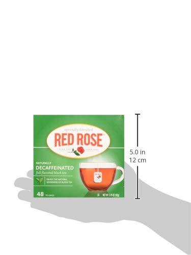 Red Rose Red RoseTea Bags Naturally Decaffeinated Premium Blended, 48 ct