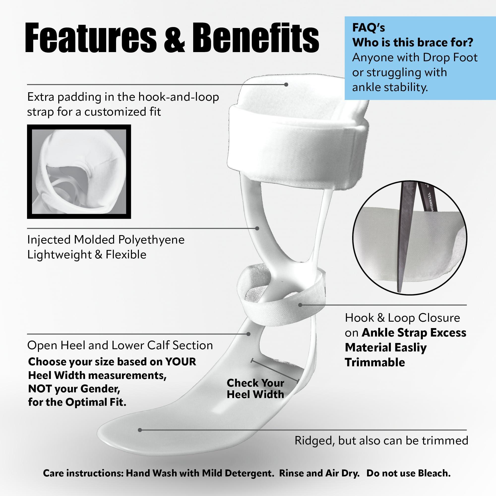 Brace On Swedish Deluxe AFO Drop Foot Stabilizer Brace, Drop Foot Stabilizer, Drop Foot Braces for Women, AFO Brace and Foot Drop Braces, Foot Boot for Injured Foot, Women, Left