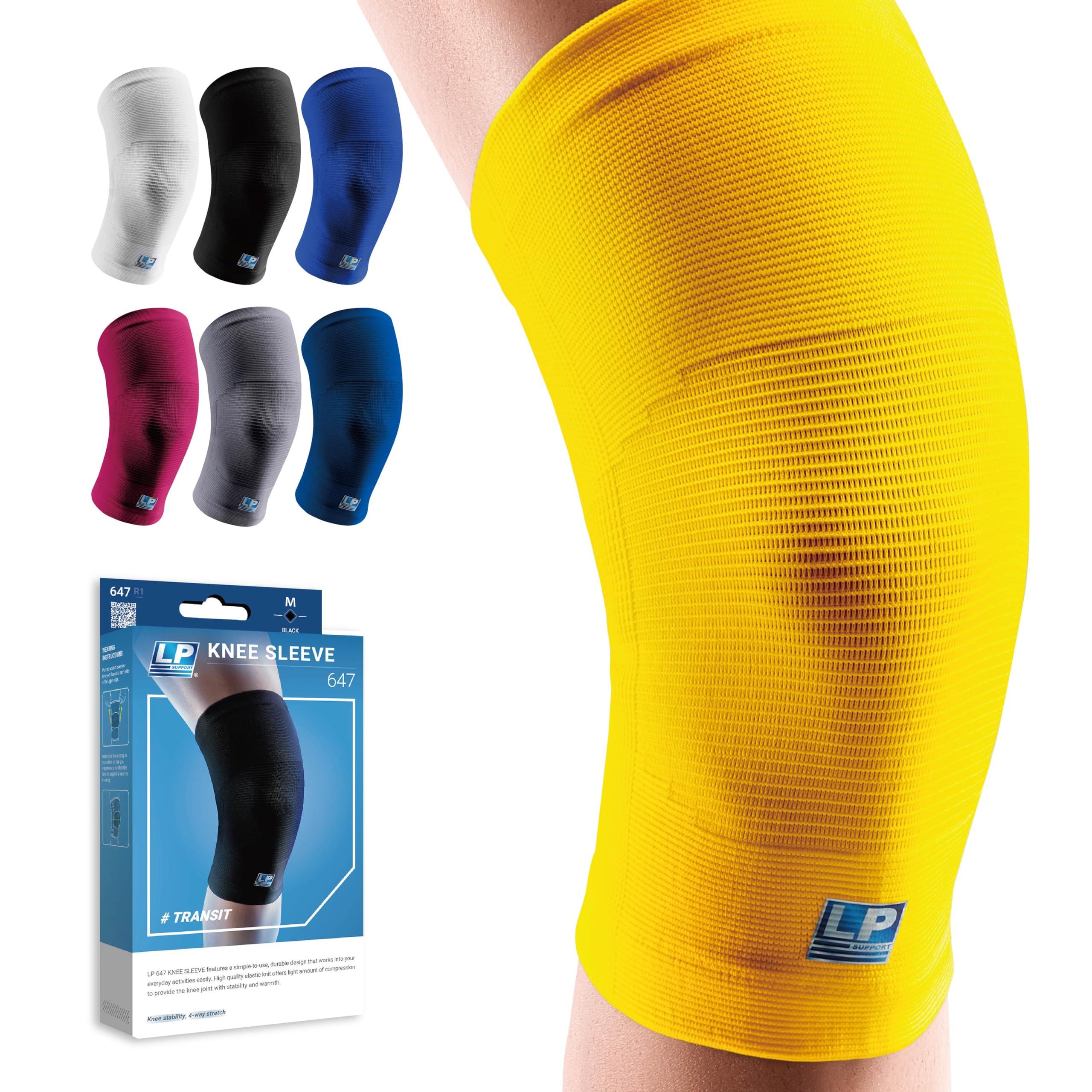 LP SUPPORT LP 647 Knee Brace For Arthritis Pain, Knee Pain Relief, Injury Recovery - Knee Sleeve For Weightlifting, Basketball, Hiking, Biking, Running, For Men Women (Yellow, XL, 1pcs)