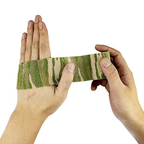 FRESINIDER FRESINIDER 9 Rolls Self Adhesive Wrap Athletic Tape Gauze, Breathable Elastic Cohesive Bandage for Sports Injury & Pet (7 Pcs 2"x 5 Yards + 2 Pcs 1" X 5 Yards) (Forest Camo)