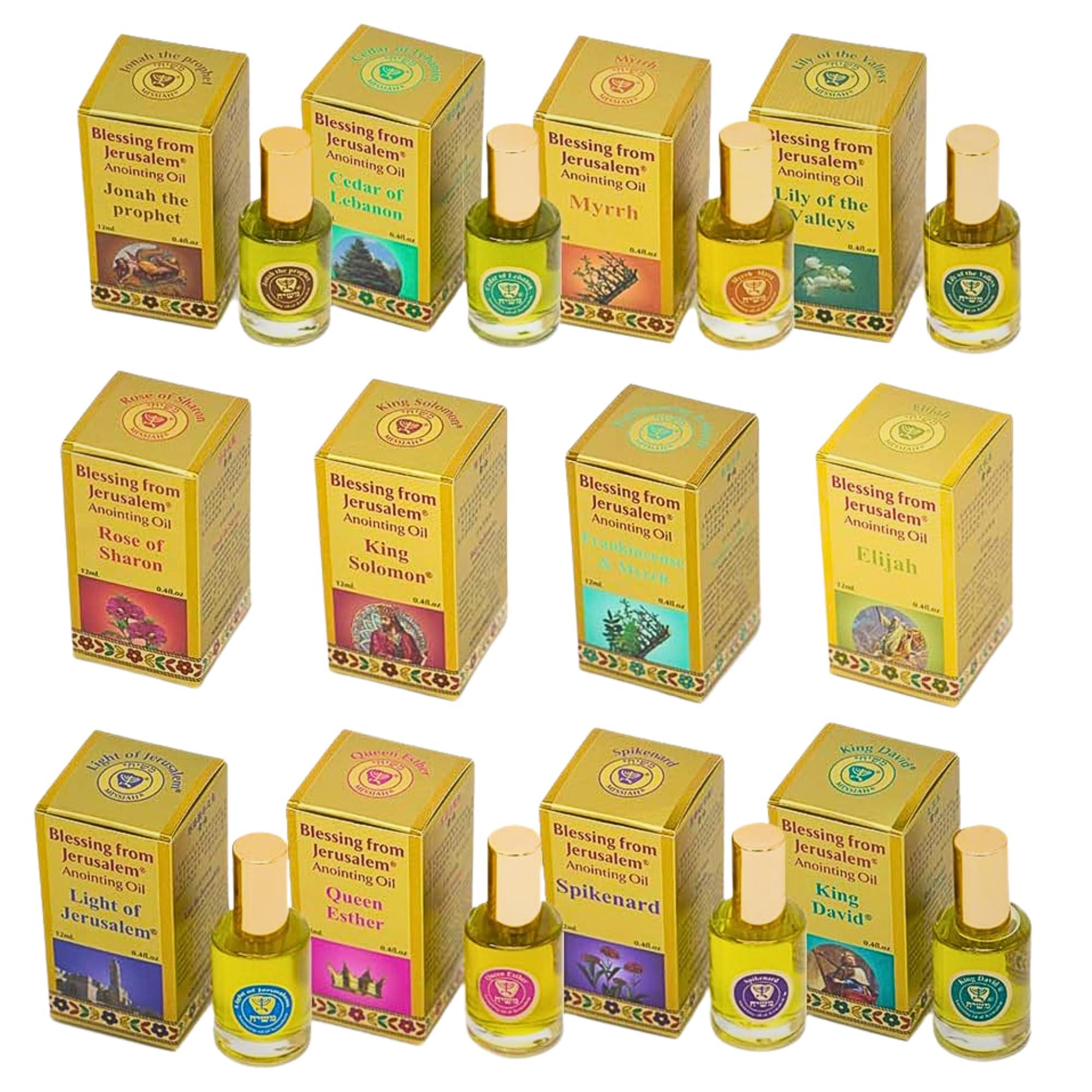 Ein Gedi Ein Gedi Frankincense and Myrrh Anointing Oil, Blessing from Jerusalem - Gold Collection, Made in Holy Land (12ml - 0.4 Oz) Anointing Oil for Prayers and Blessings Scented with Oils of The Bible.