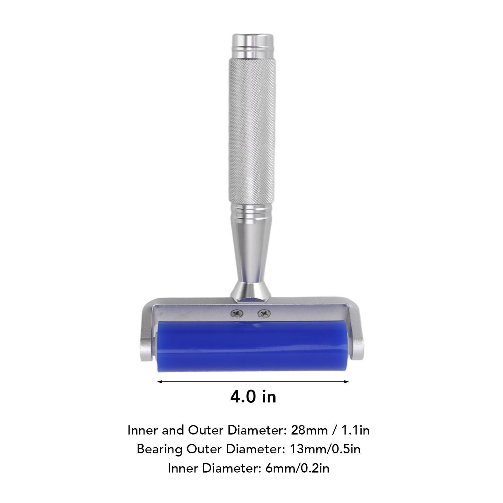 Lybunair Lybunair Silicone Glue Sticky Roller, Rubber Pasting Roller with Metal Handle, Lint and Dust Removal Tool for Crafts and Electronic Maintenance (4 Inch)