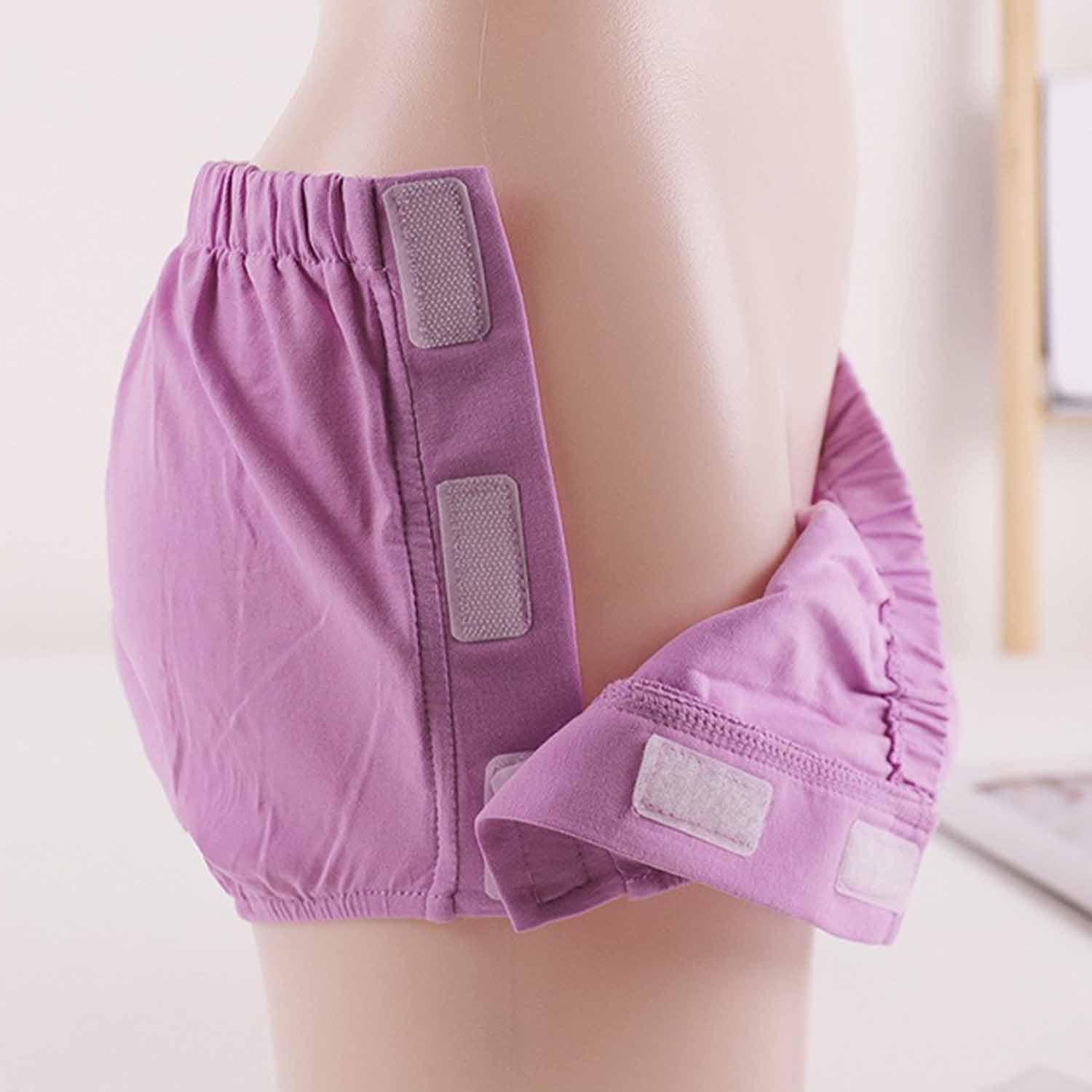 Lmaray 3 Pack Post Surgery Underwear, Adaptive Underwear, Tear Away Underwear, Incontinence Underpants, Reusable Stick-on Briefs