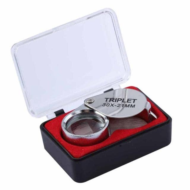 FLaig FLaig Magnifying glassMetal Jewelry Magnifying Glass Jewelers Eye Tool Jewellery Folding Loupe Glass Lens Magnifying Triplet Glass Jewelry Magnifying (Color : 20 X 21 Mm)
